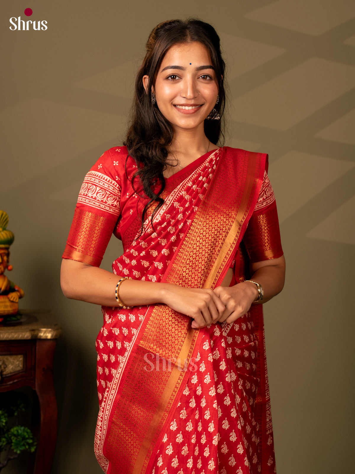 Pink - Semi Crepe Saree - Shop on Shrus.com