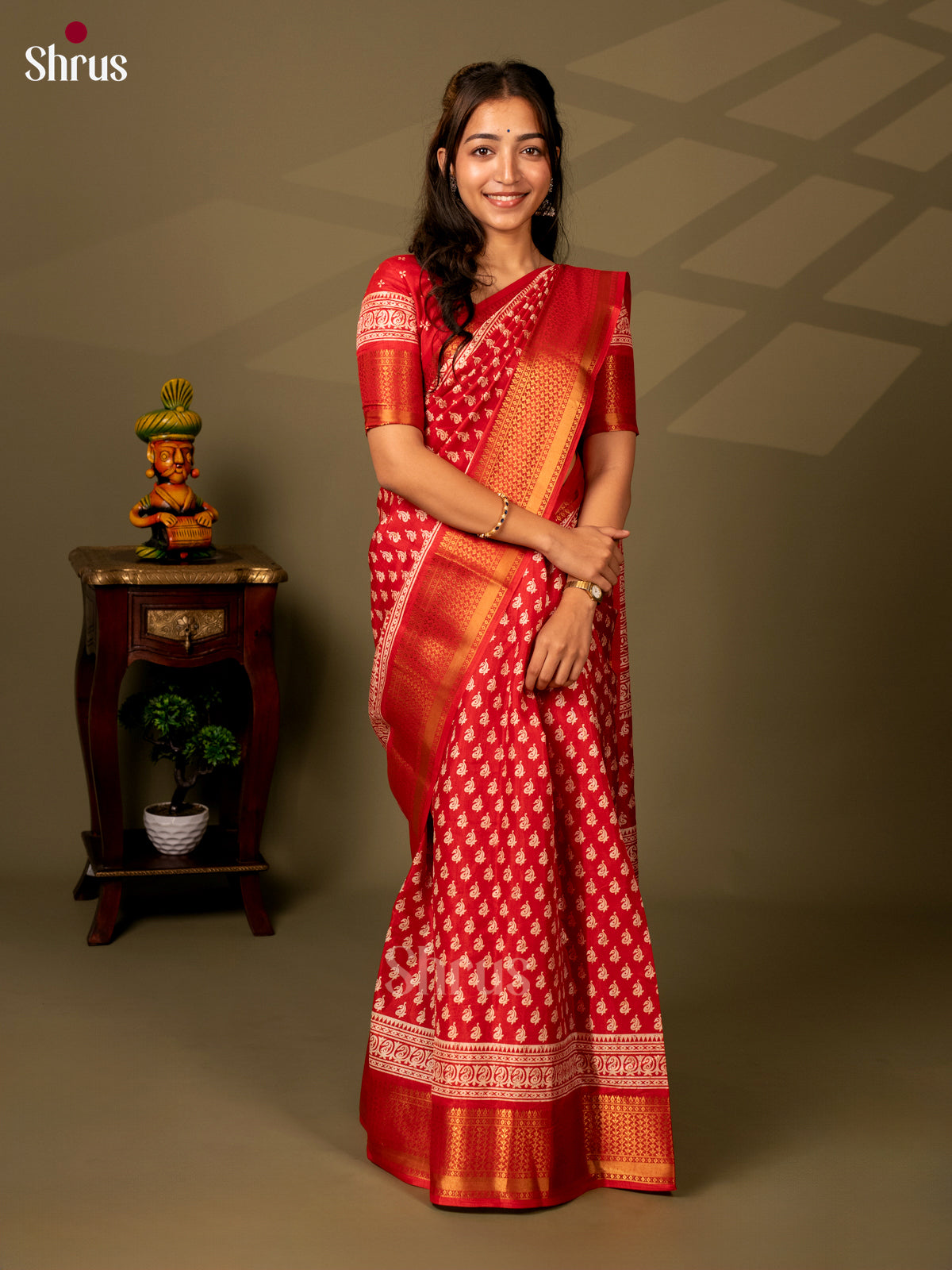 Pink - Semi Crepe Saree - Shop on Shrus.com