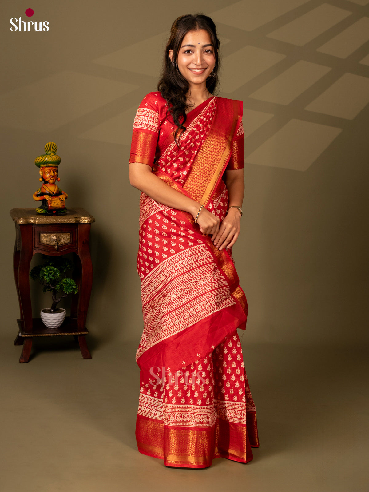 Pink - Semi Crepe Saree - Shop on Shrus.com