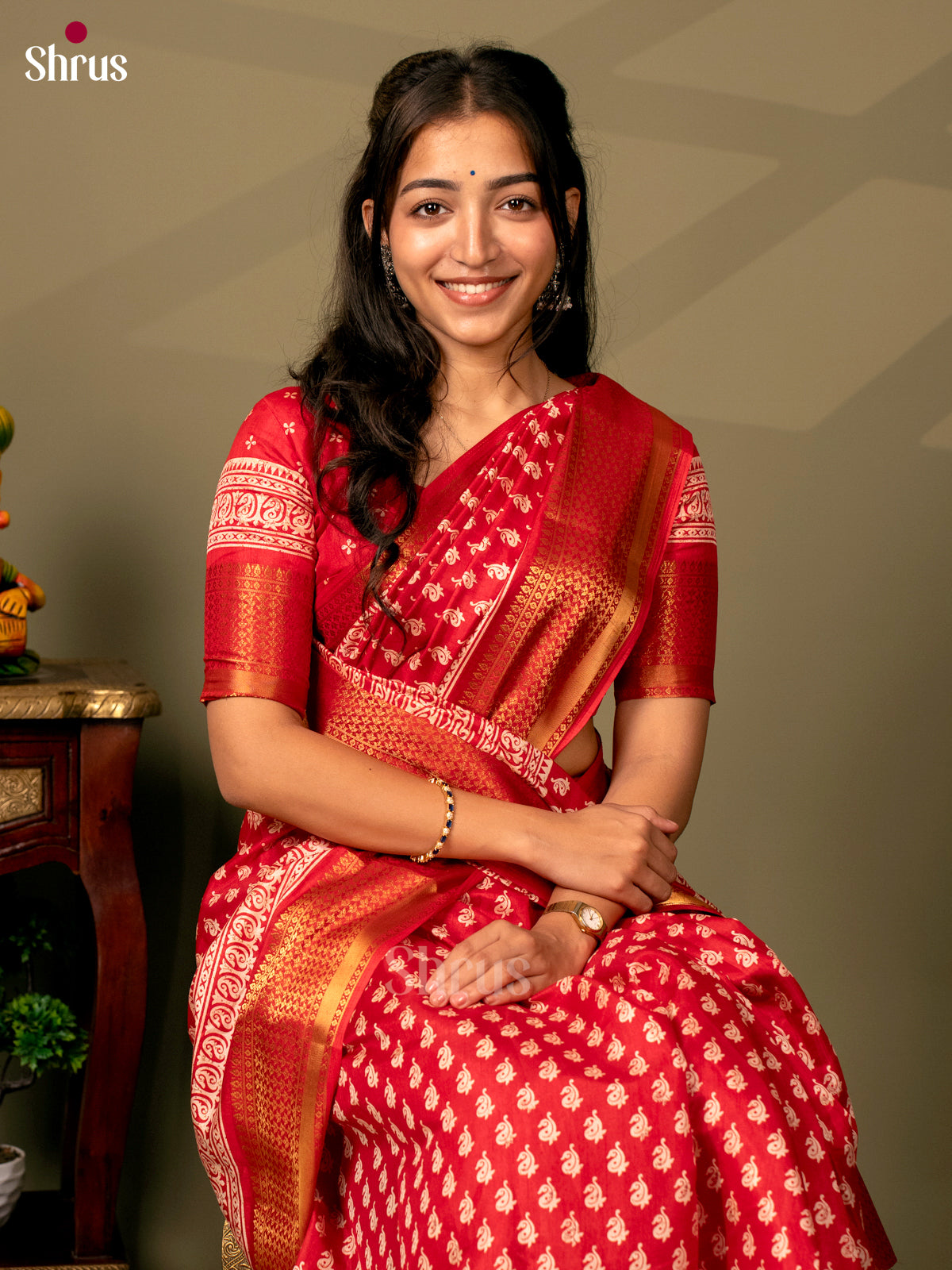 Pink - Semi Crepe Saree - Shop on Shrus.com