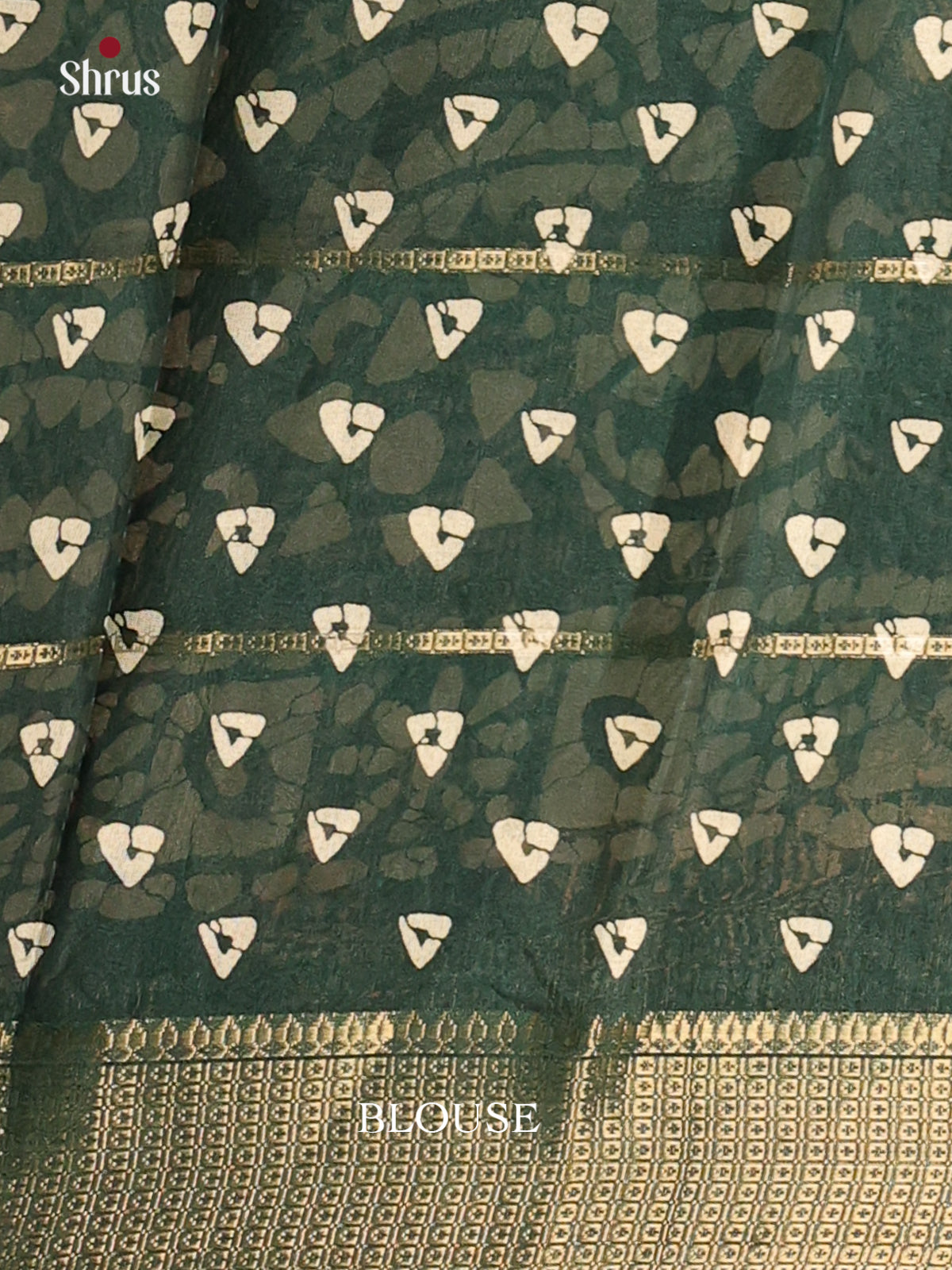 Green - Semi Crepe Saree - Shop on Shrus.com