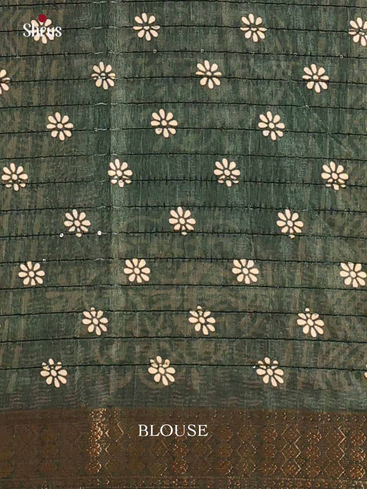 Green - Semi Crepe Saree - Shop on Shrus.com