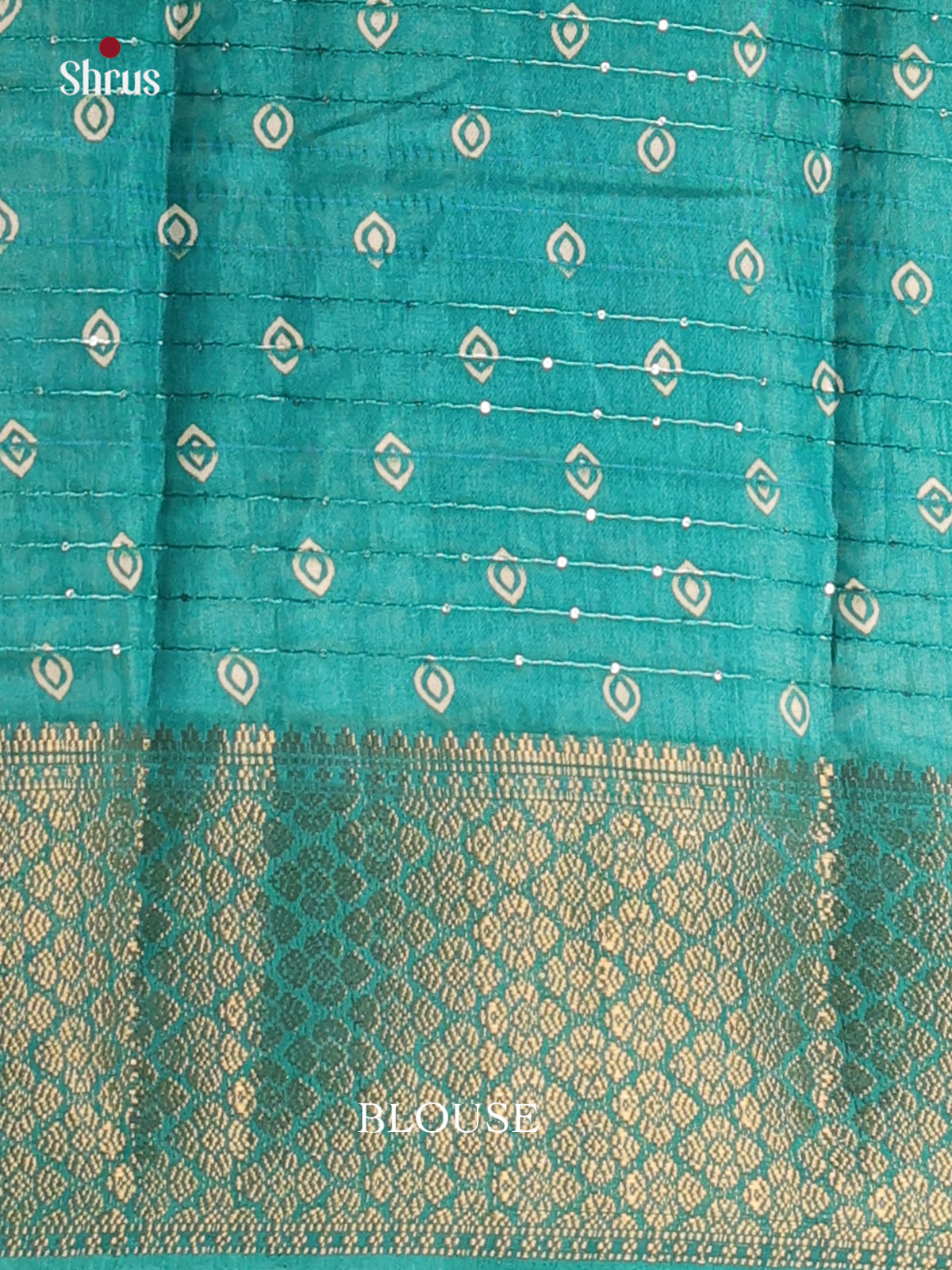 Teal - Semi Crepe Saree - Shop on Shrus.com