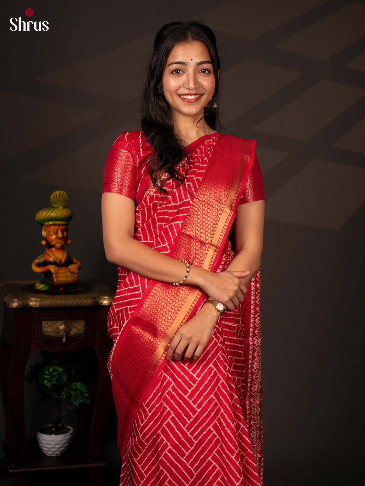 Pink - Semi Crepe Saree - Shop on Shrus.com