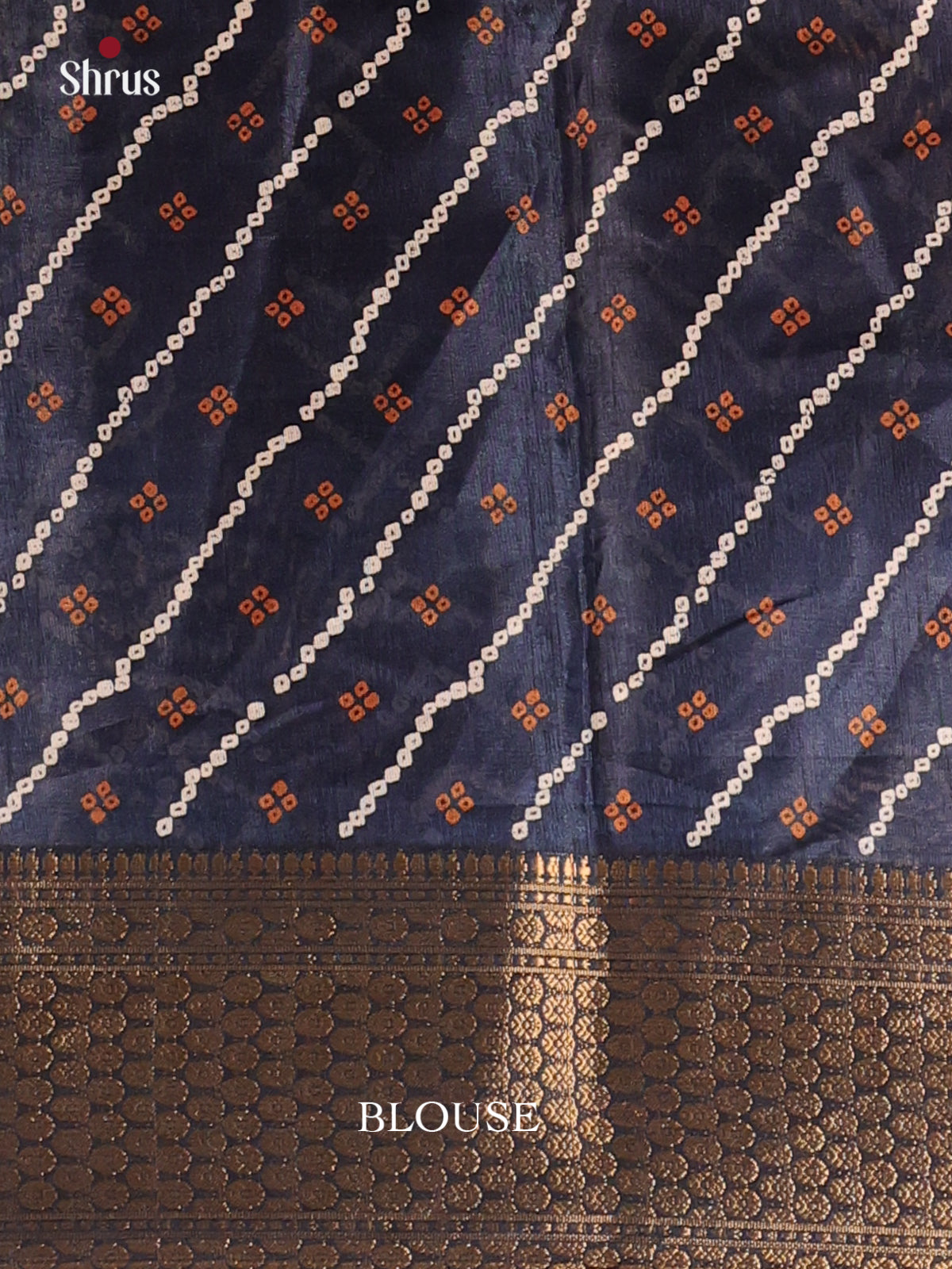 Navy Blue - Semi Crepe Saree - Shop on Shrus.com