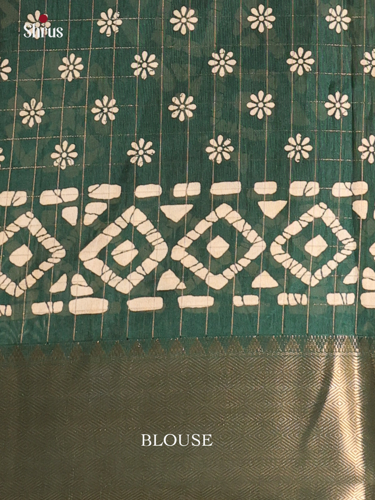 Green - Semi Crepe Saree - Shop on Shrus.com