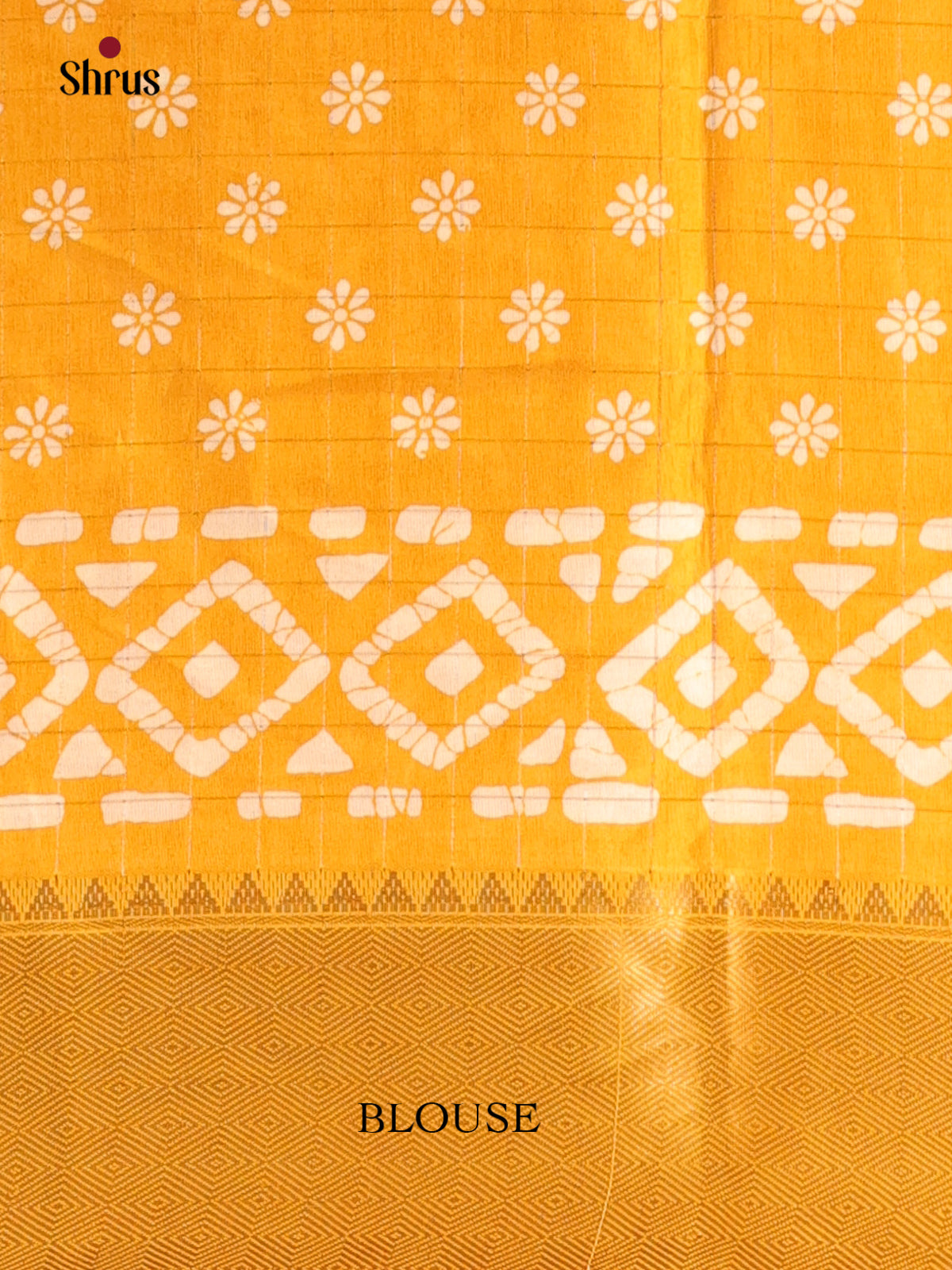 Yellow- Semi Crepe Saree - Shop on Shrus.com