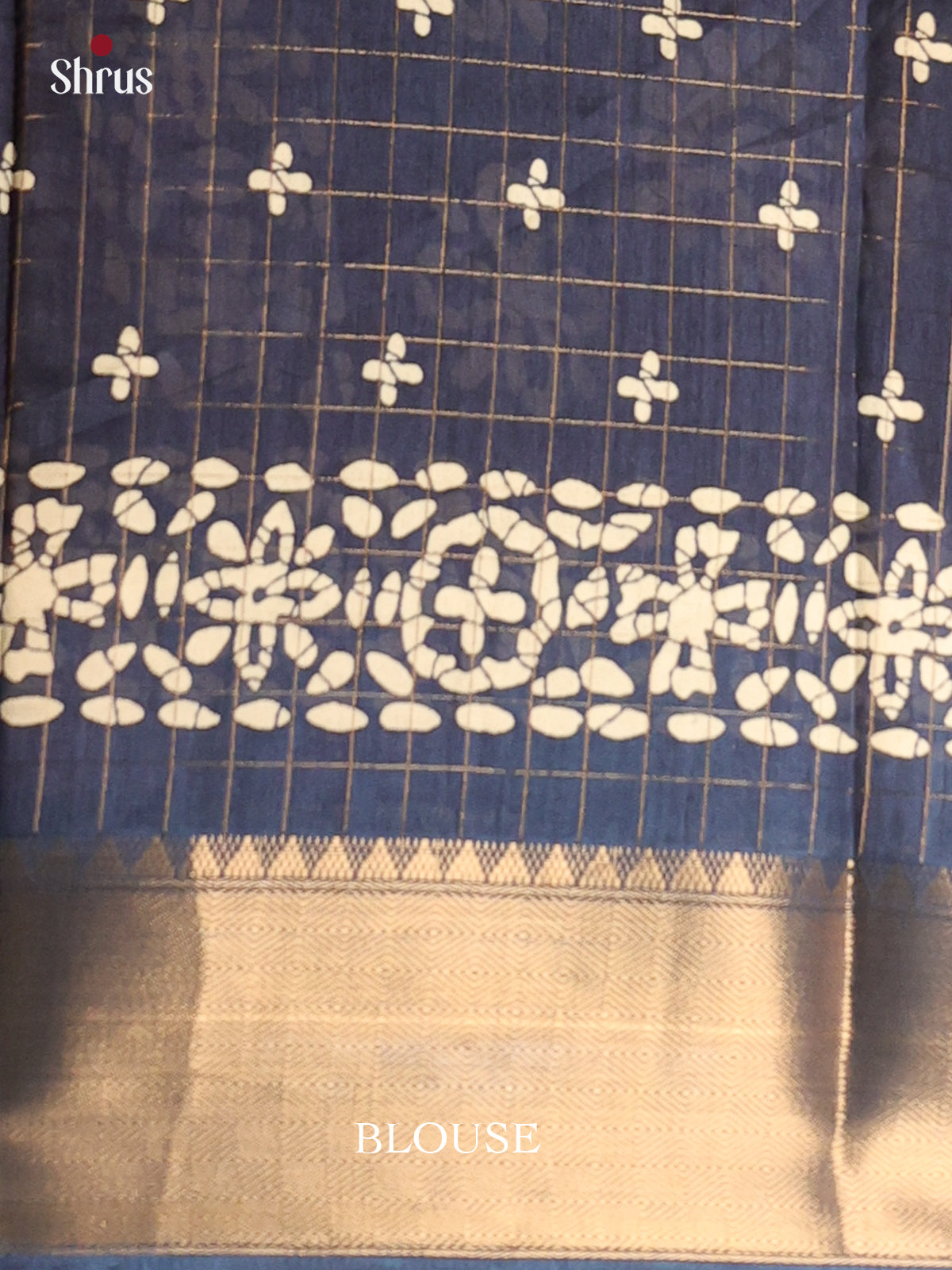 Dark Blue - Semi Crepe Saree - Shop on Shrus.com