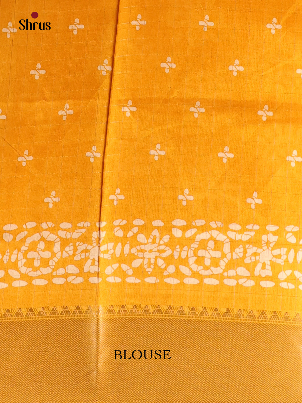 Yellow- Semi Crepe Saree - Shop on Shrus.com