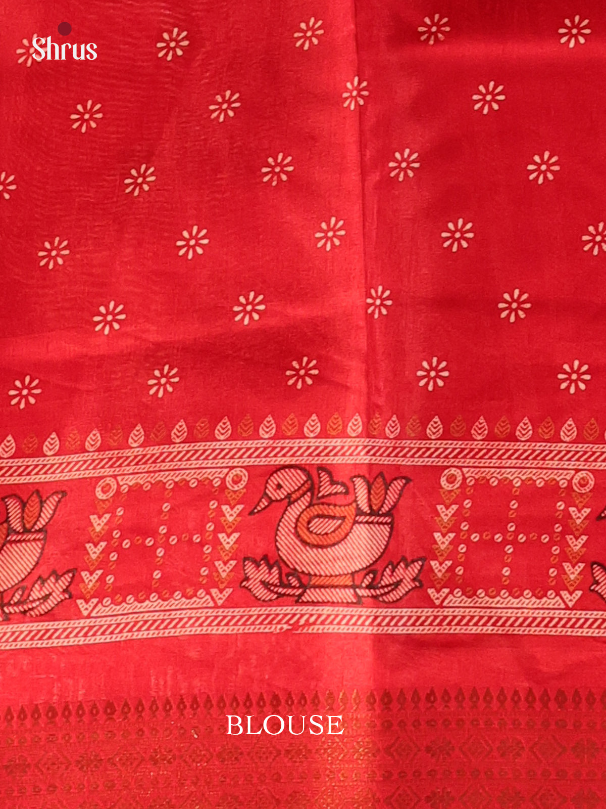 Red - Semi Crepe Saree - Shop on Shrus.com