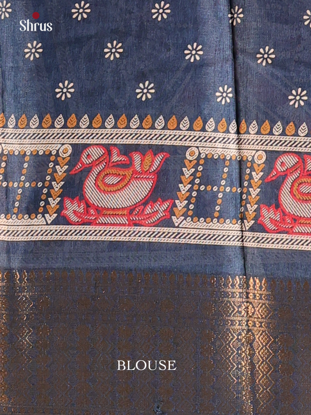 Blue- Semi Crepe Saree - Shop on Shrus.com