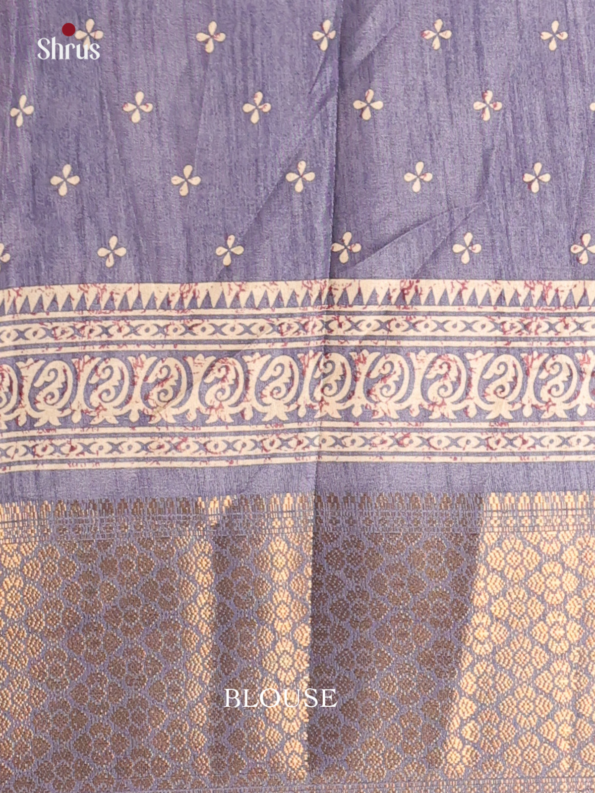 Greyish Blue - Semi Crepe Saree - Shop on Shrus.com