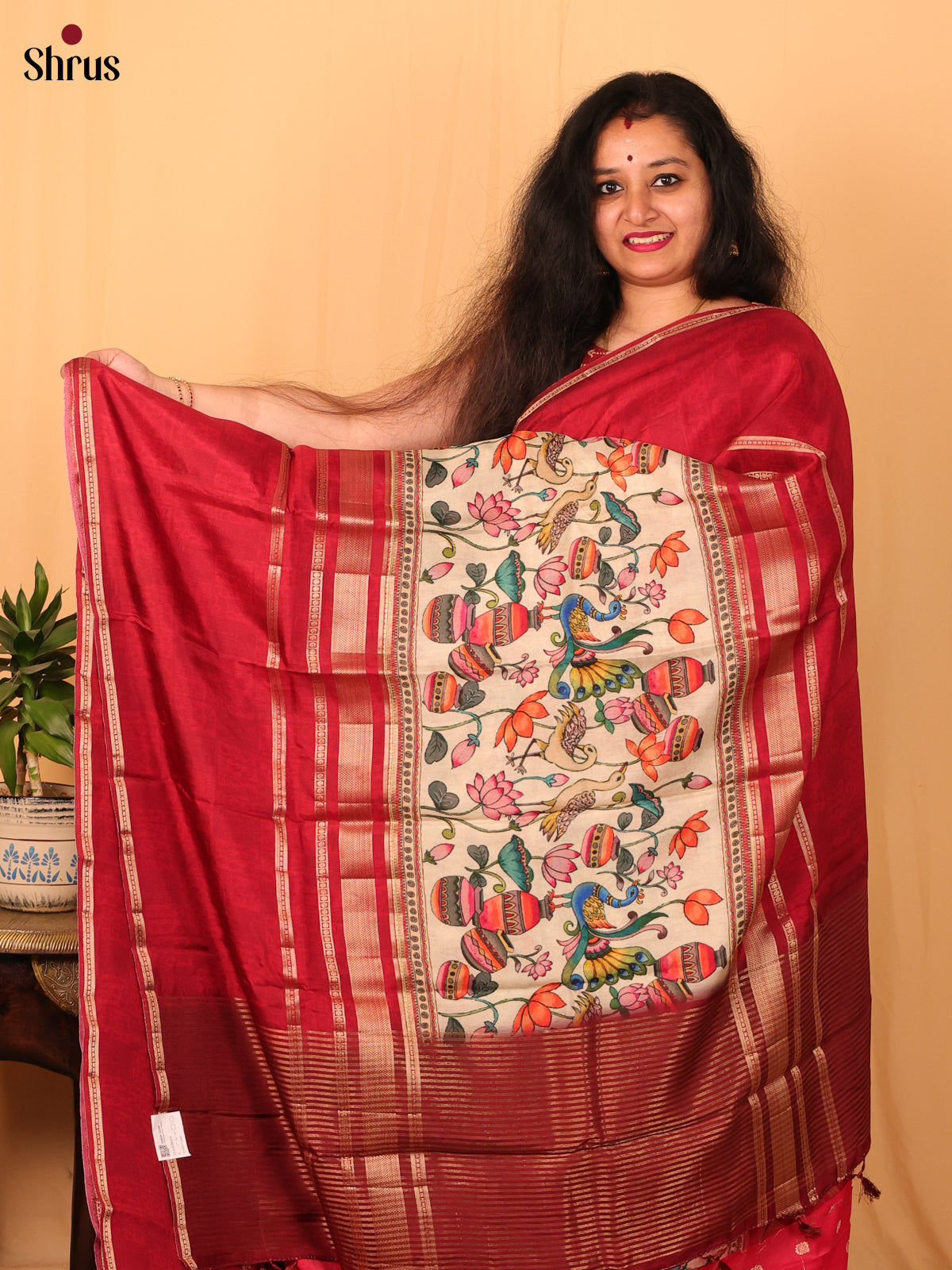 DAS08001 - Printed Tussar Saree - Shop on Shrus.com