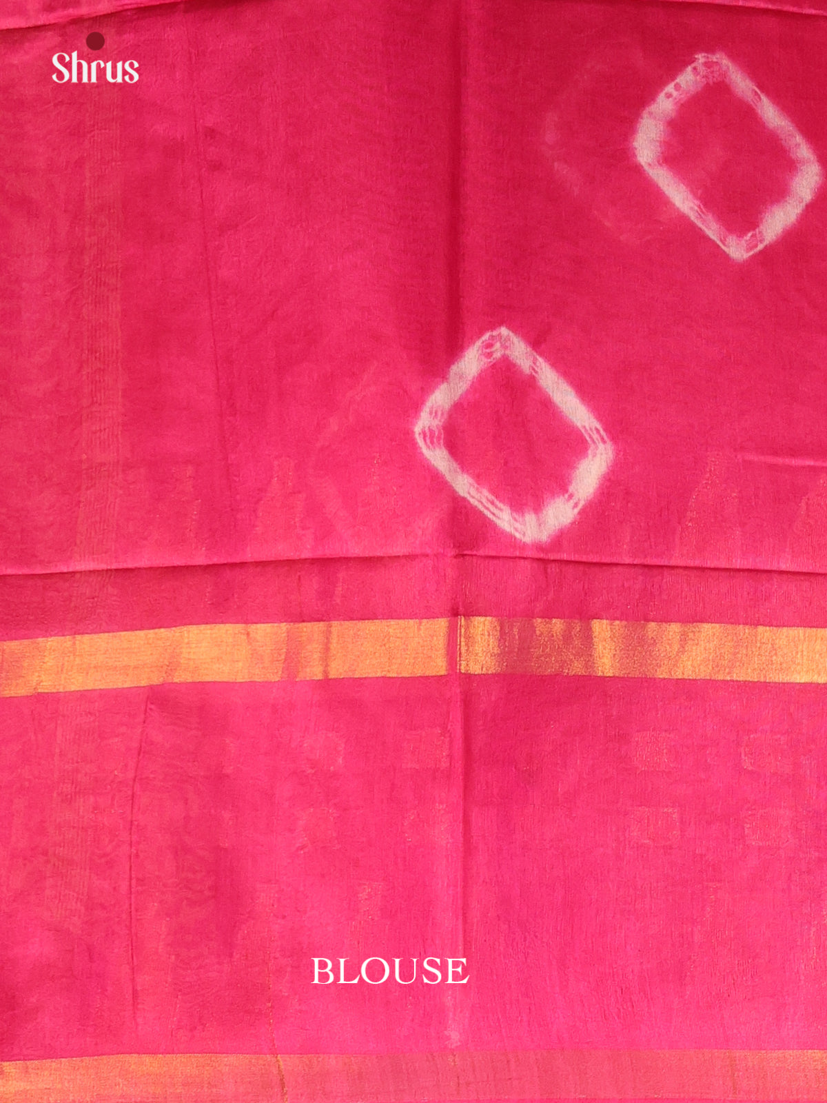 Cream & Pink - Shibori Saree - Shop on Shrus.com