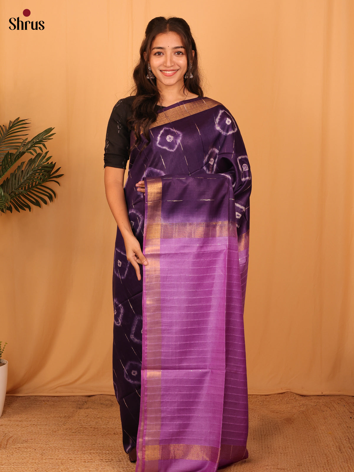Violet & Lavender - Shibori Saree - Shop on Shrus.com