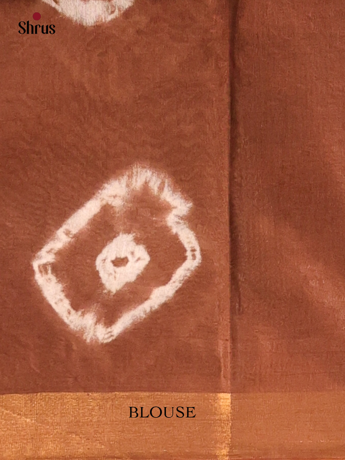 Cream & Brown - Shibori Saree - Shop on Shrus.com