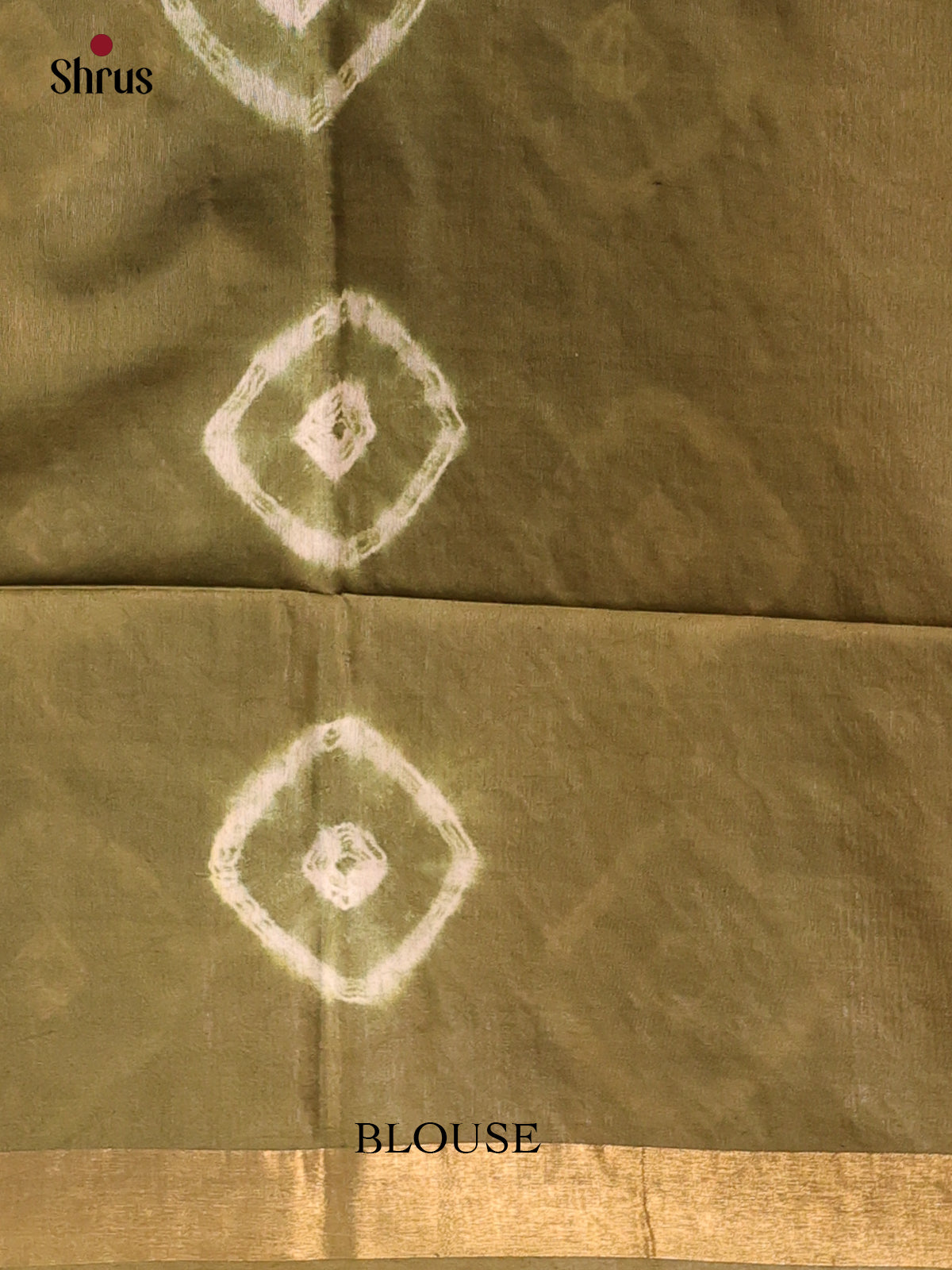 Cream & Green - Shibori Saree - Shop on Shrus.com