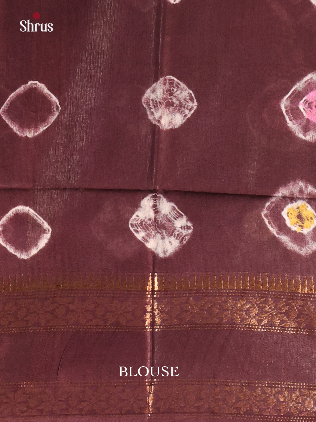 Cream & Brown - Shibori Saree - Shop on Shrus.com