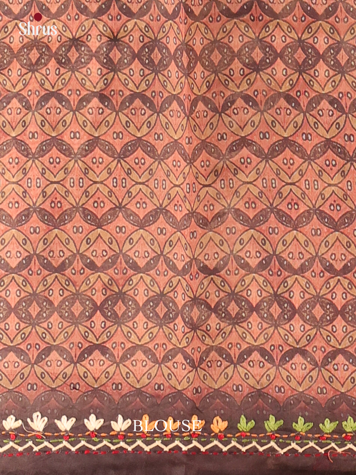 Brown - Semi Kantha Saree - Shop on Shrus.com