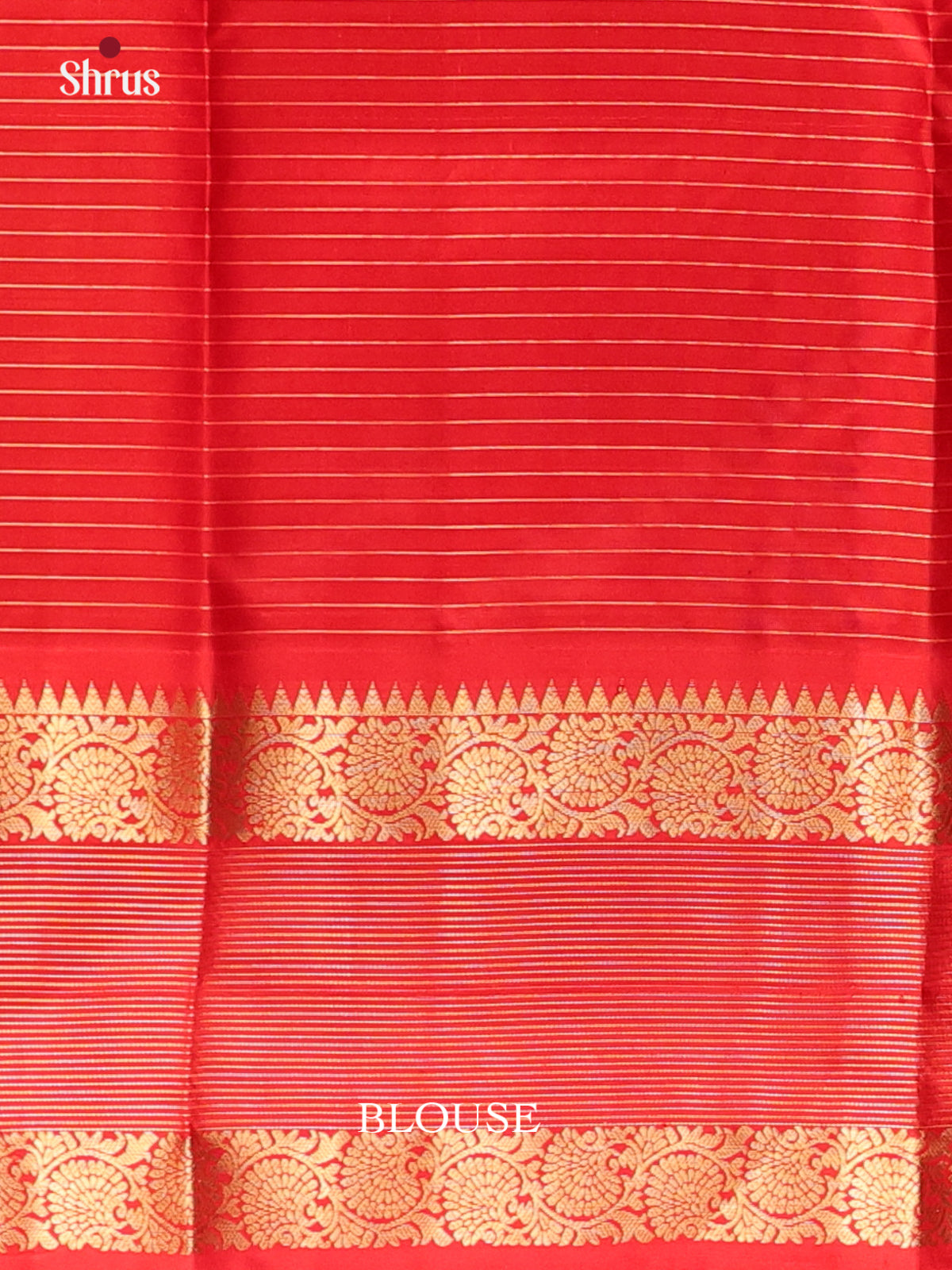 Pastel Green & Red - Kanchipuram silk Saree - Shop on Shrus.com