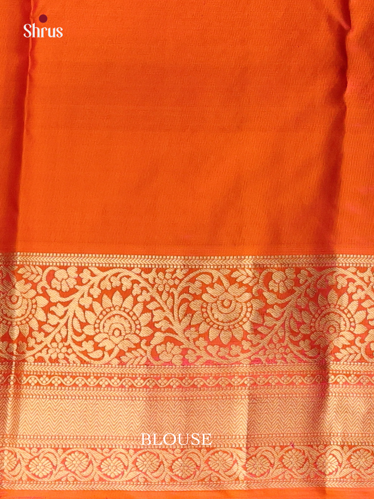 Green & Orange - Kanchipuram silk Saree - Shop on Shrus.com
