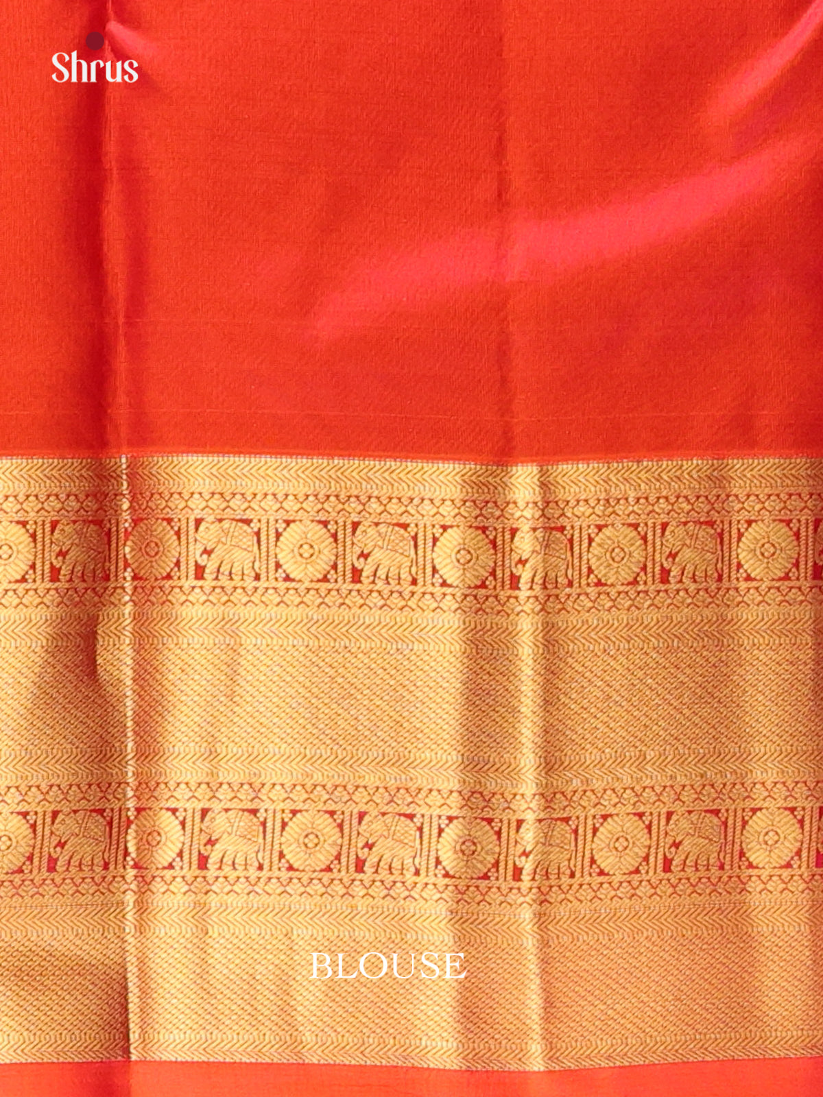 Orangish Pink(single Tone)- Kanchipuram silk Saree - Shop on Shrus.com