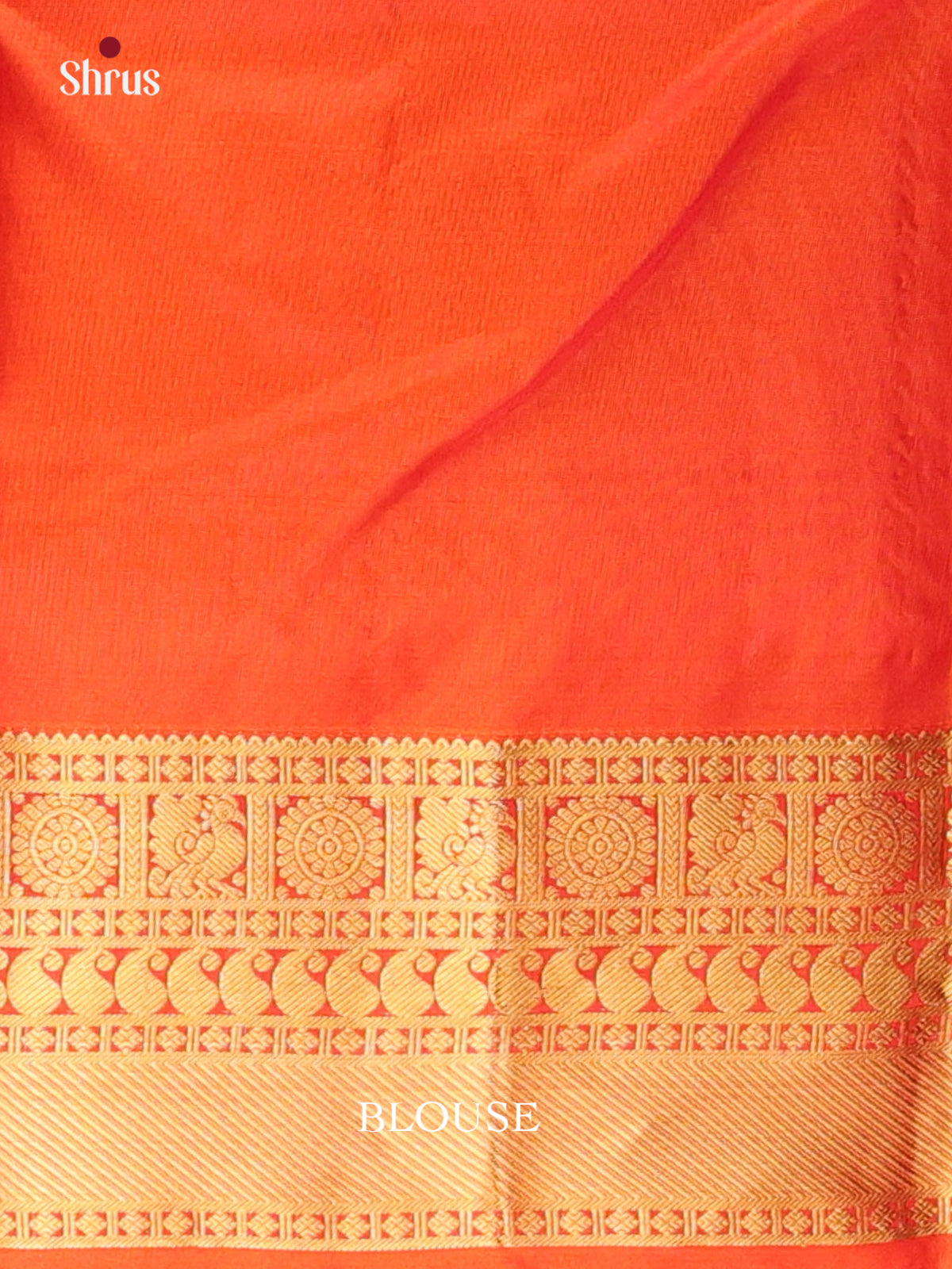Red & Orange- Kanchipuram silk Saree - Shop on Shrus.com