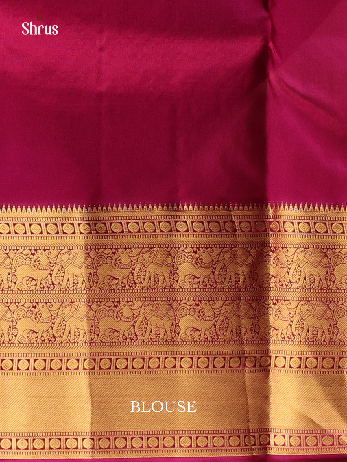 Mehandi & Maroon - Kanchipuram silk Saree - Shop on Shrus.com