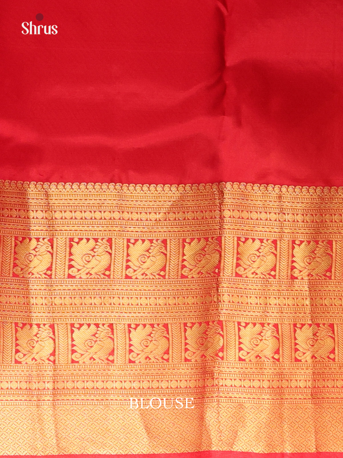 Pretty Orange and Red Authentic Kanchipuram silk Saree Featuring Zari Woven Buttas - Shop on Shrus.com