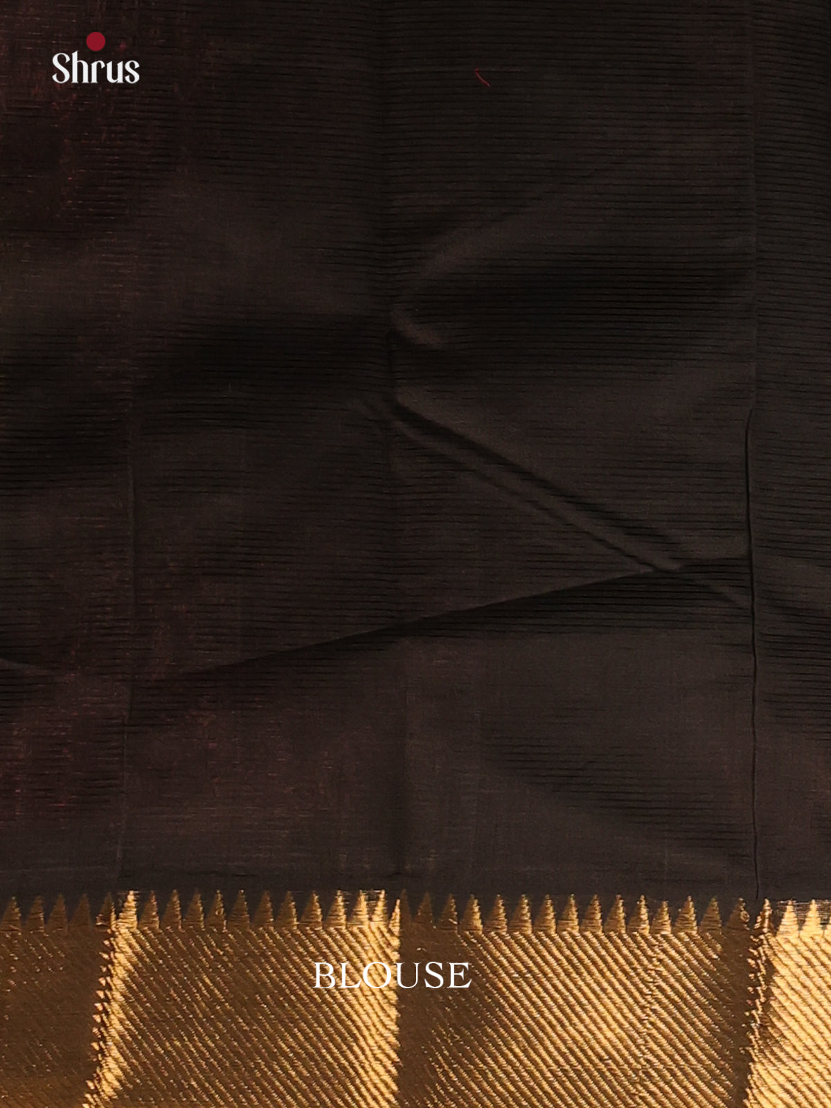 Black(Single Tone) - Mangalagiri silkcotton Saree with Gold Zari Border -1