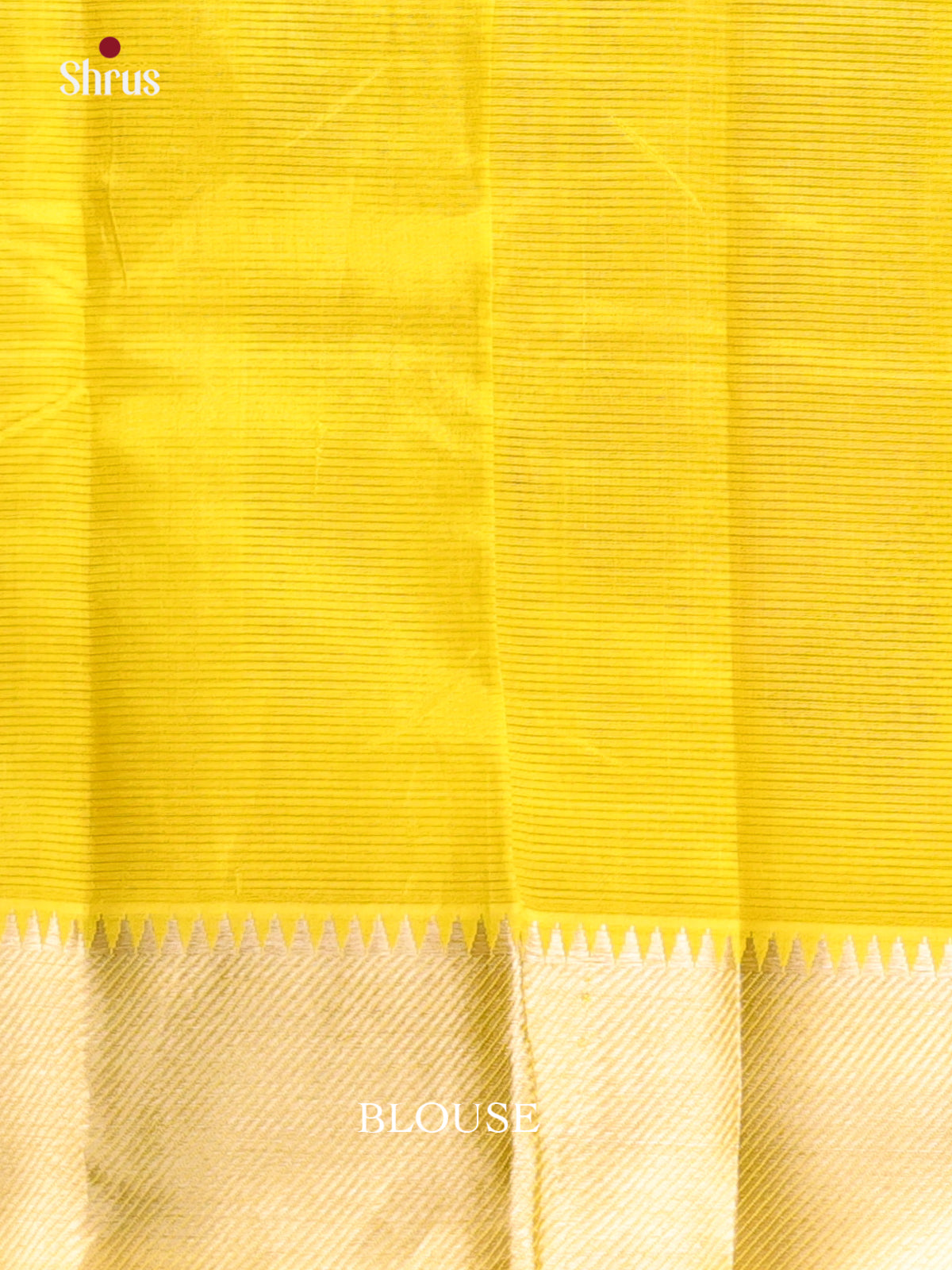 Yellow(single Tone) - Mangalagiri silkcotton Saree with Gold Zari Border - Shop on Shrus.com