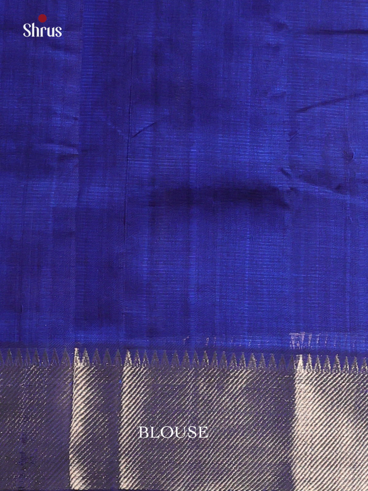Blue(Single Tone) - Mangalagiri silkcotton Saree with silver Zari Border - Shop on Shrus.com