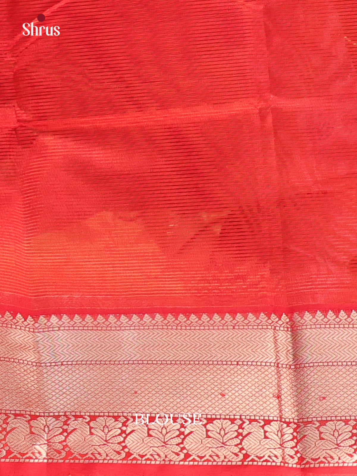 Elegant Sandal & Red Mangalagiri silk cotton Saree with Silver Zari Border -1