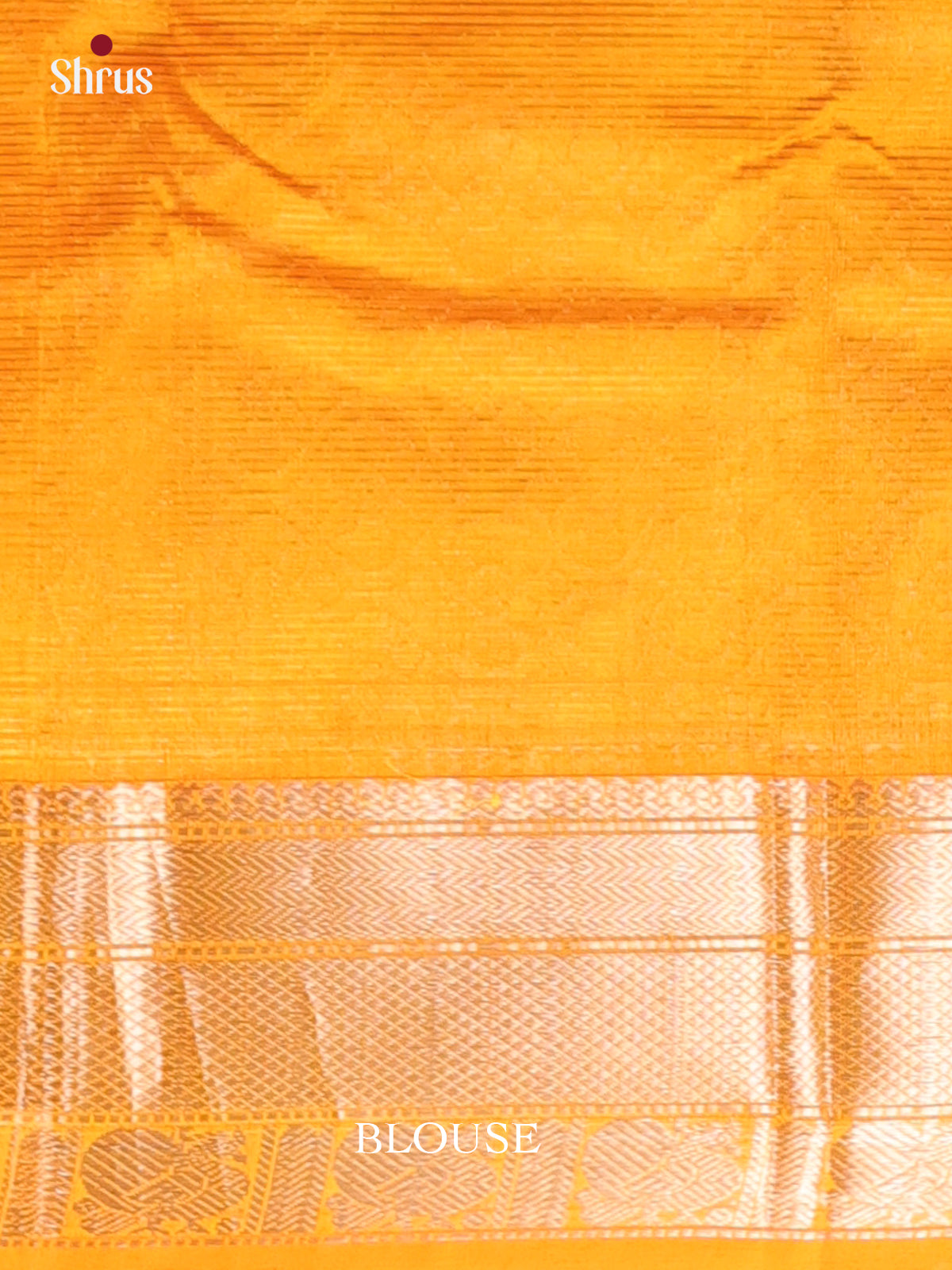 Green & Mustard - Mangalagiri silkcotton Saree with Silver Zari Border - Shop on Shrus.com