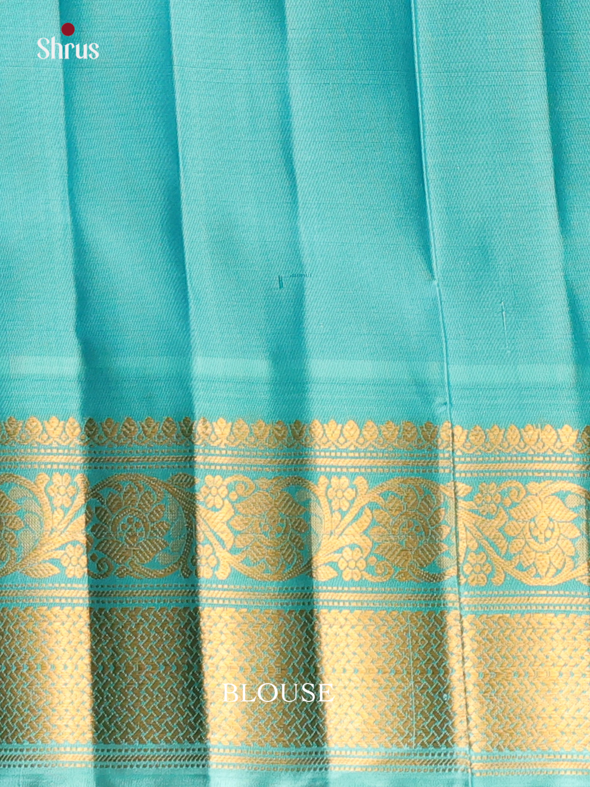Cream & Teal - Gadwal silk Saree - Shop on Shrus.com