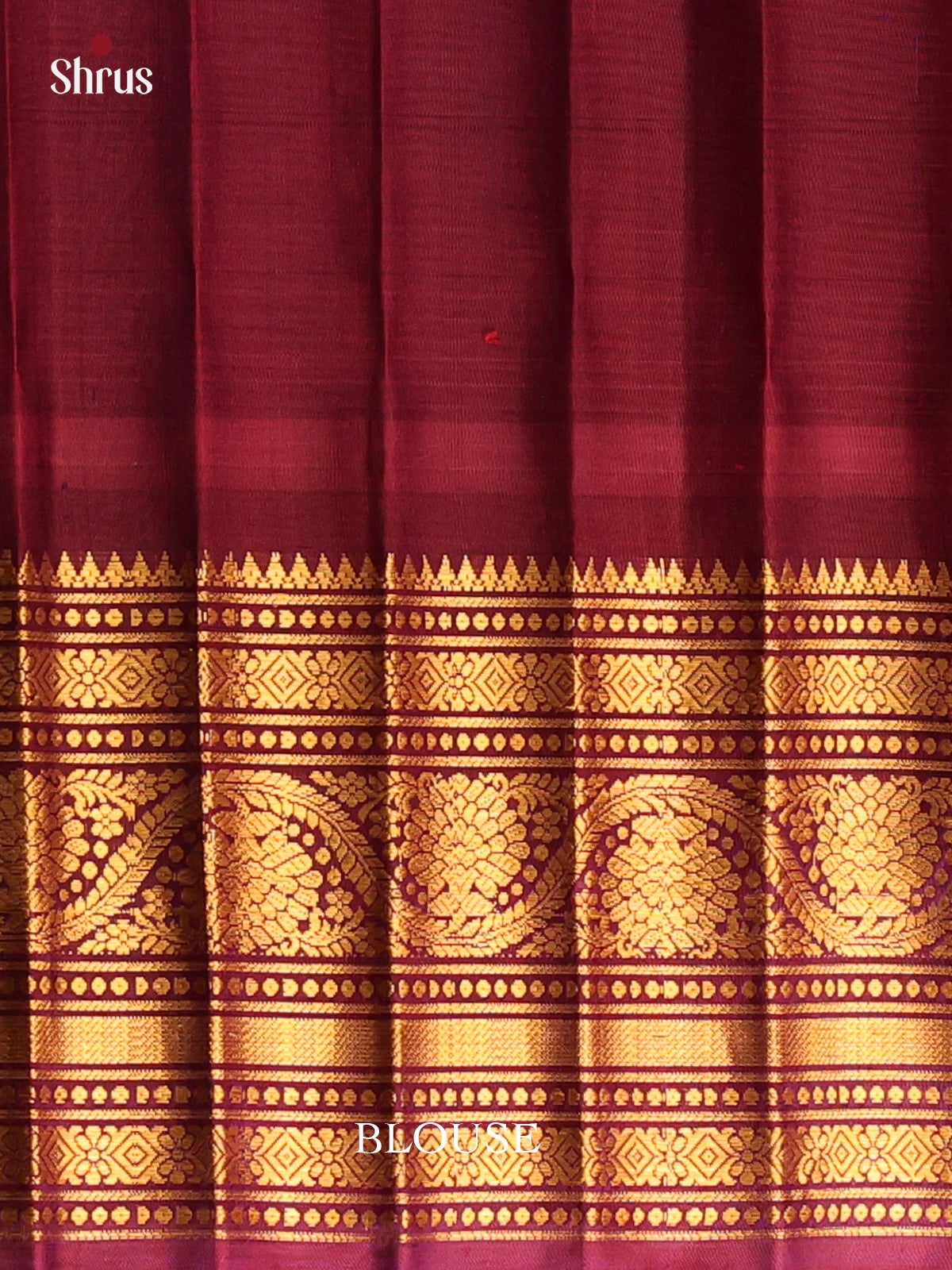 Peach & Maroon - Gadwal silk Saree - Shop on Shrus.com