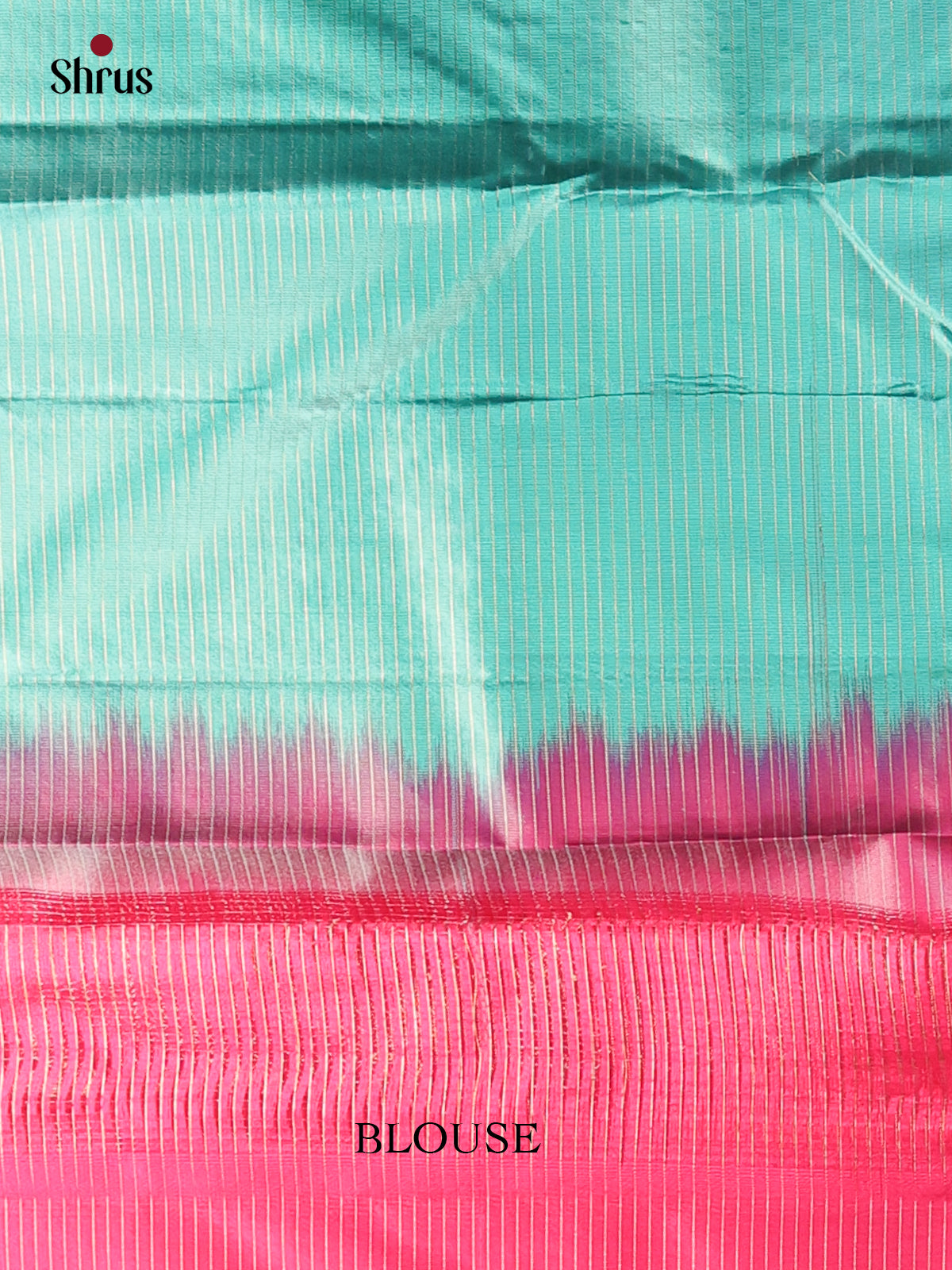 Pink & Teal - Kanchipuram silk Saree - Shop on Shrus.com