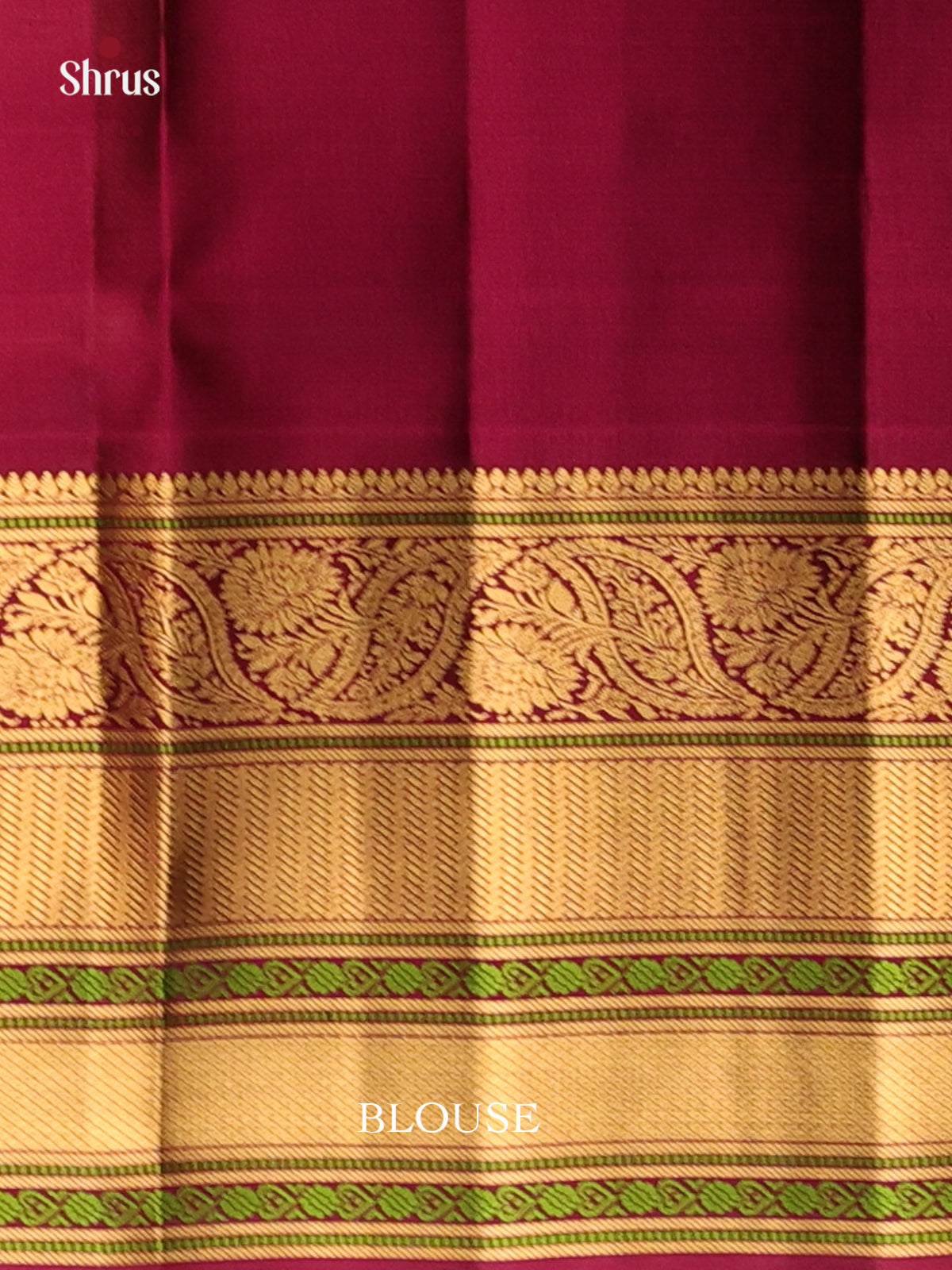 Green & Maroon - Kanchipuram silk Saree - Shop on Shrus.com
