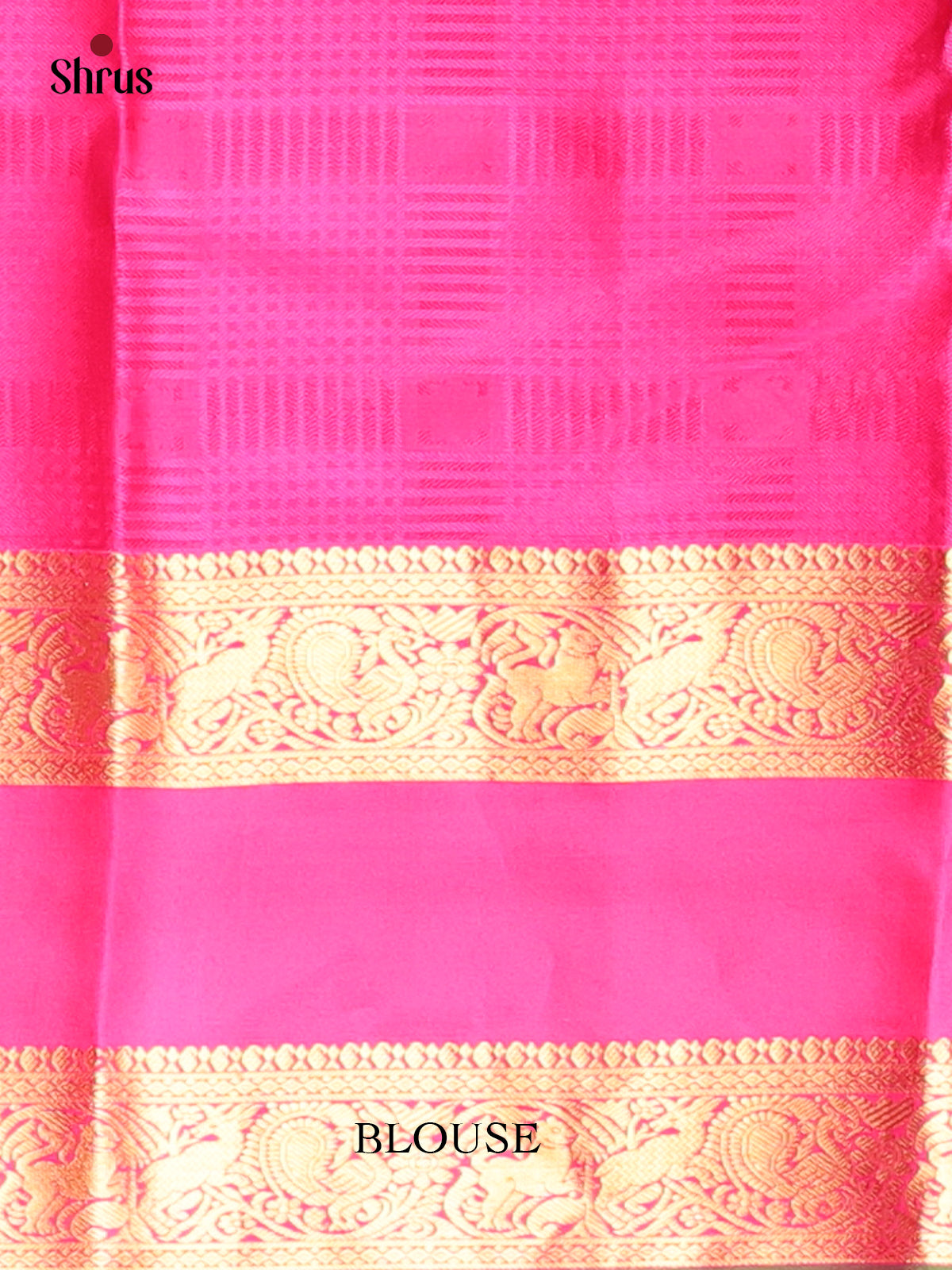 Orange & Pink - Kanchipuram silk Saree - Shop on Shrus.com