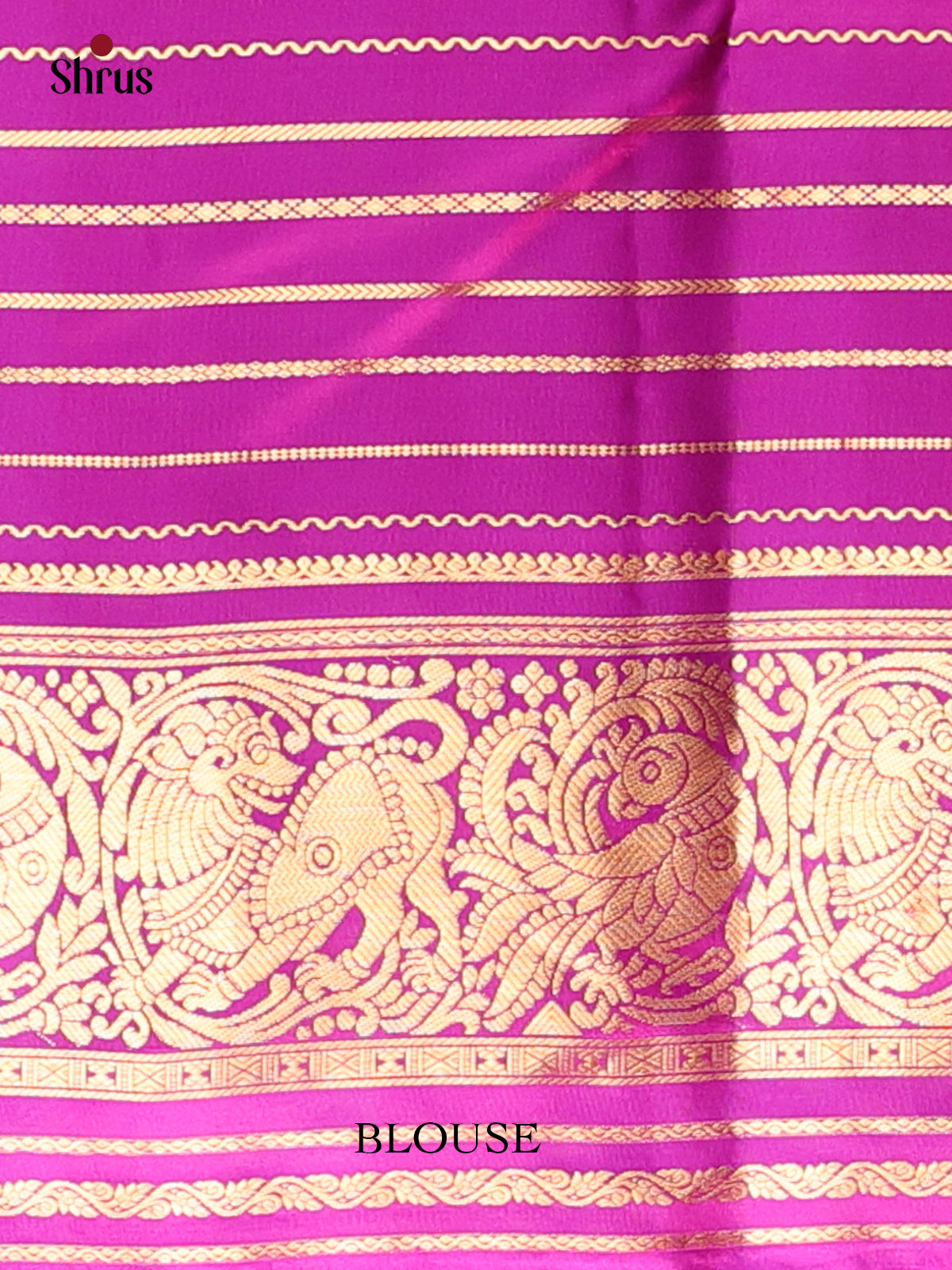 Pink & Purple - Kanchipuram silk Saree - Shop on Shrus.com