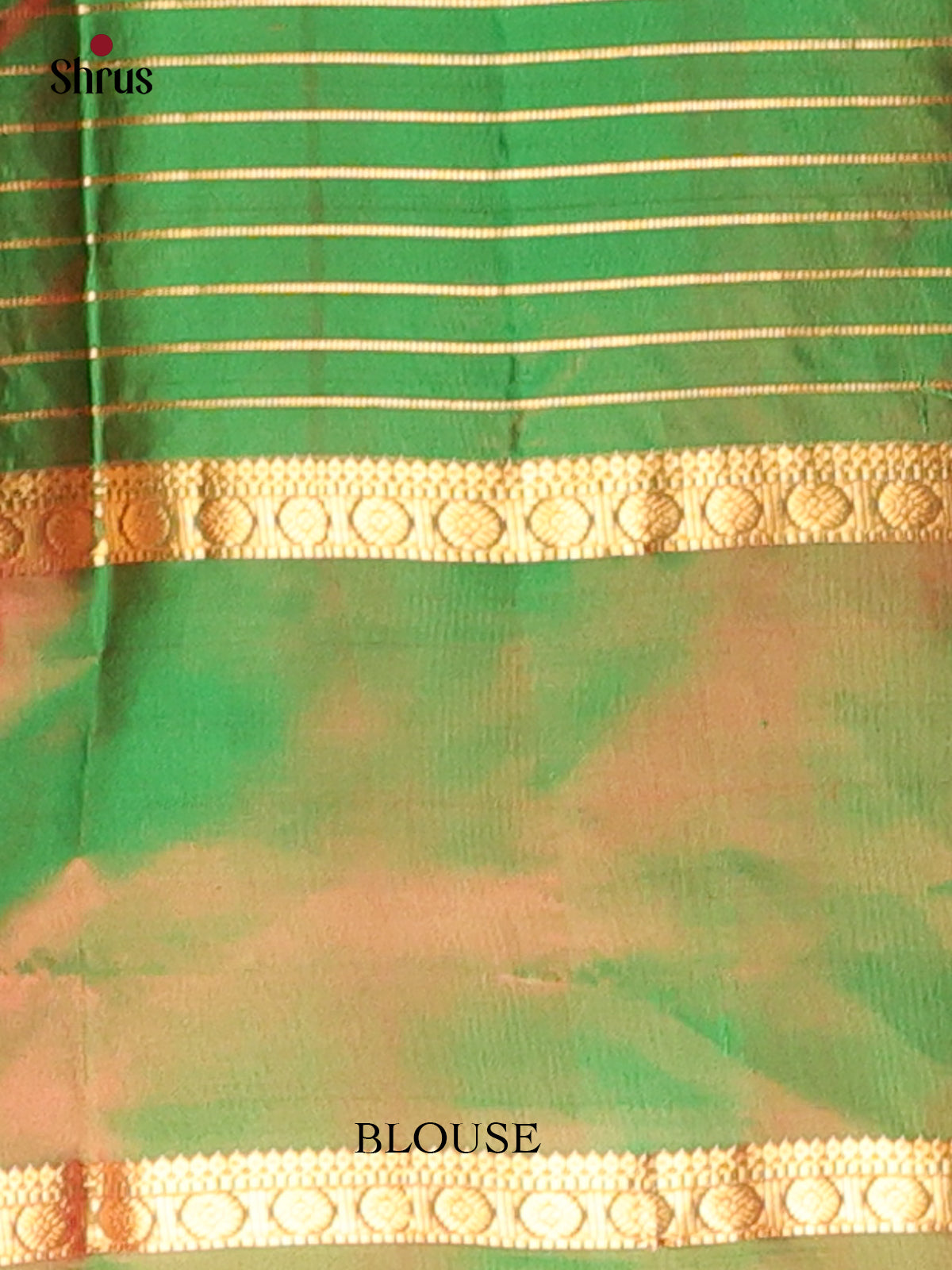 Red and Green Kanchipuram silk Saree With Zari Woven Checks And Floral Buttas-2
