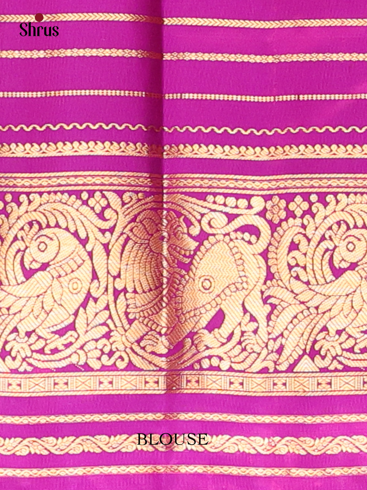Orangish Pink & Purple - Kanchipuram silk Saree - Shop on Shrus.com