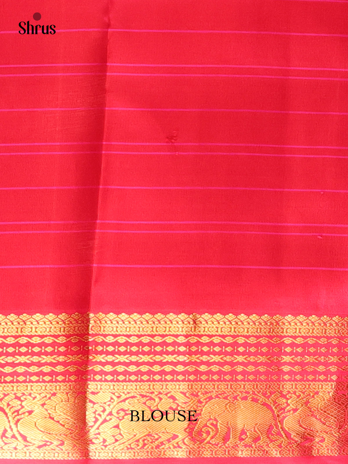 Mustard and Red Kanchipuram silk Saree With Pure Zari Woven Checks-2