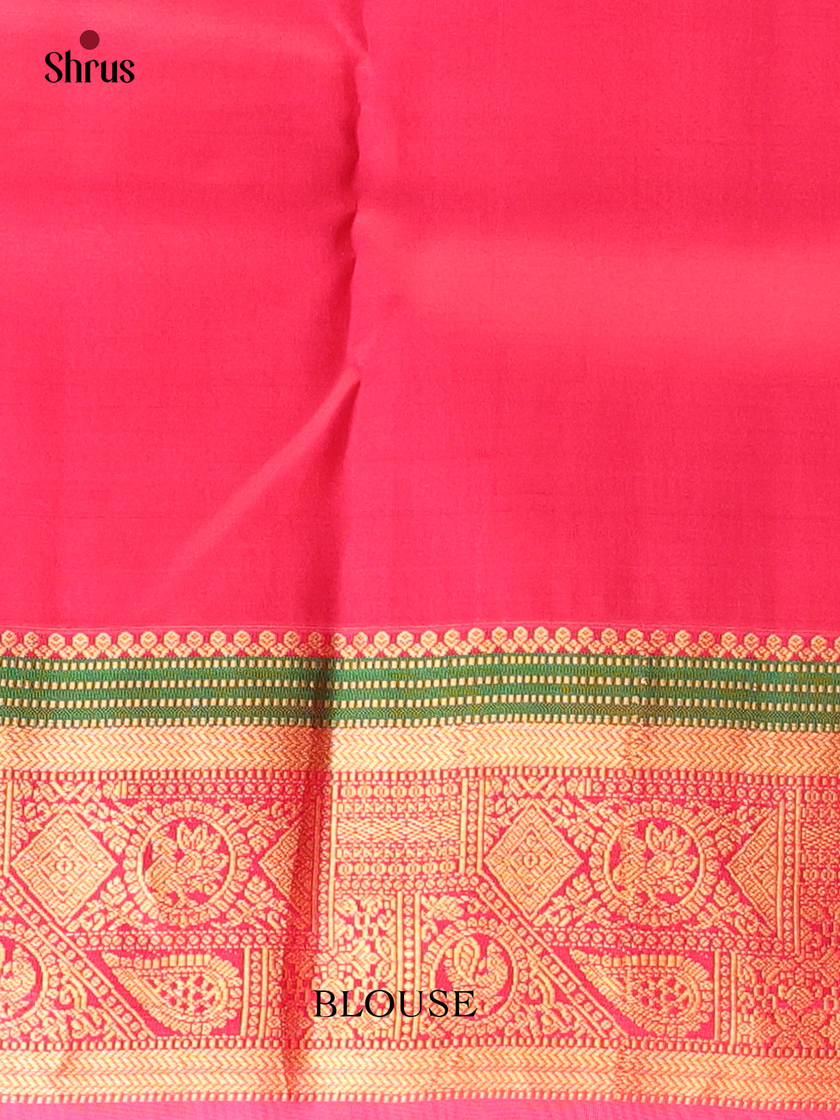Mustardy Green & Pink - Kanchipuram silk Saree - Shop on Shrus.com