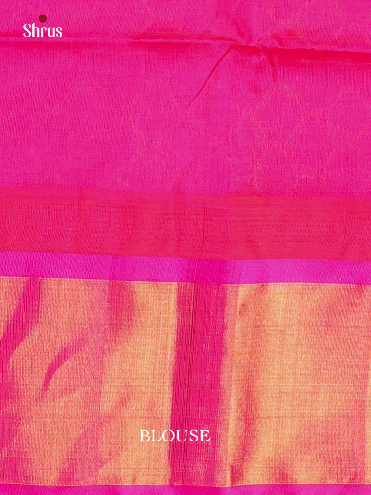Cream & Pink- Silk Cotton Saree - Shop on Shrus.com