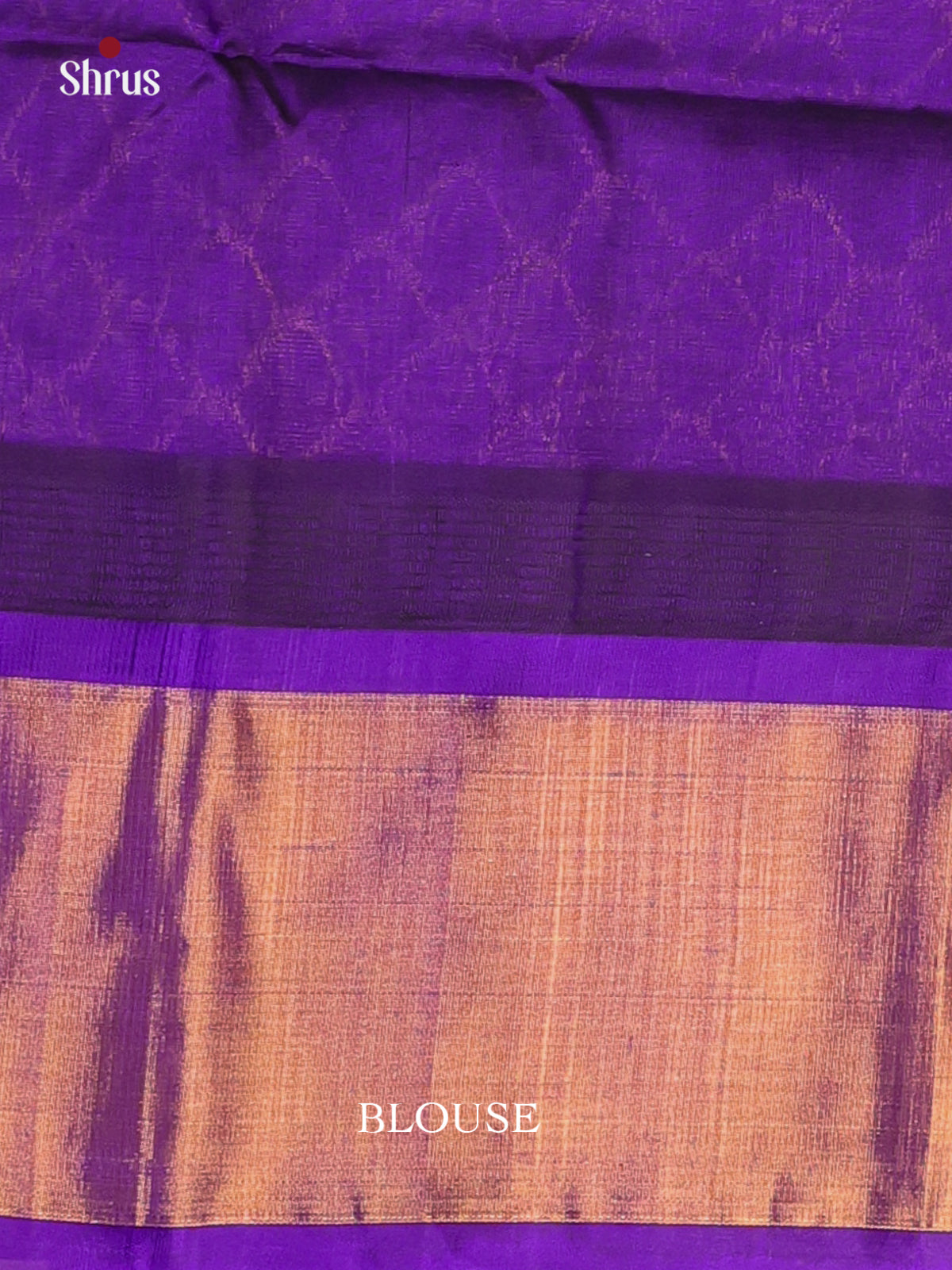 Cream & Violet- Silk Cotton Saree - Shop on Shrus.com