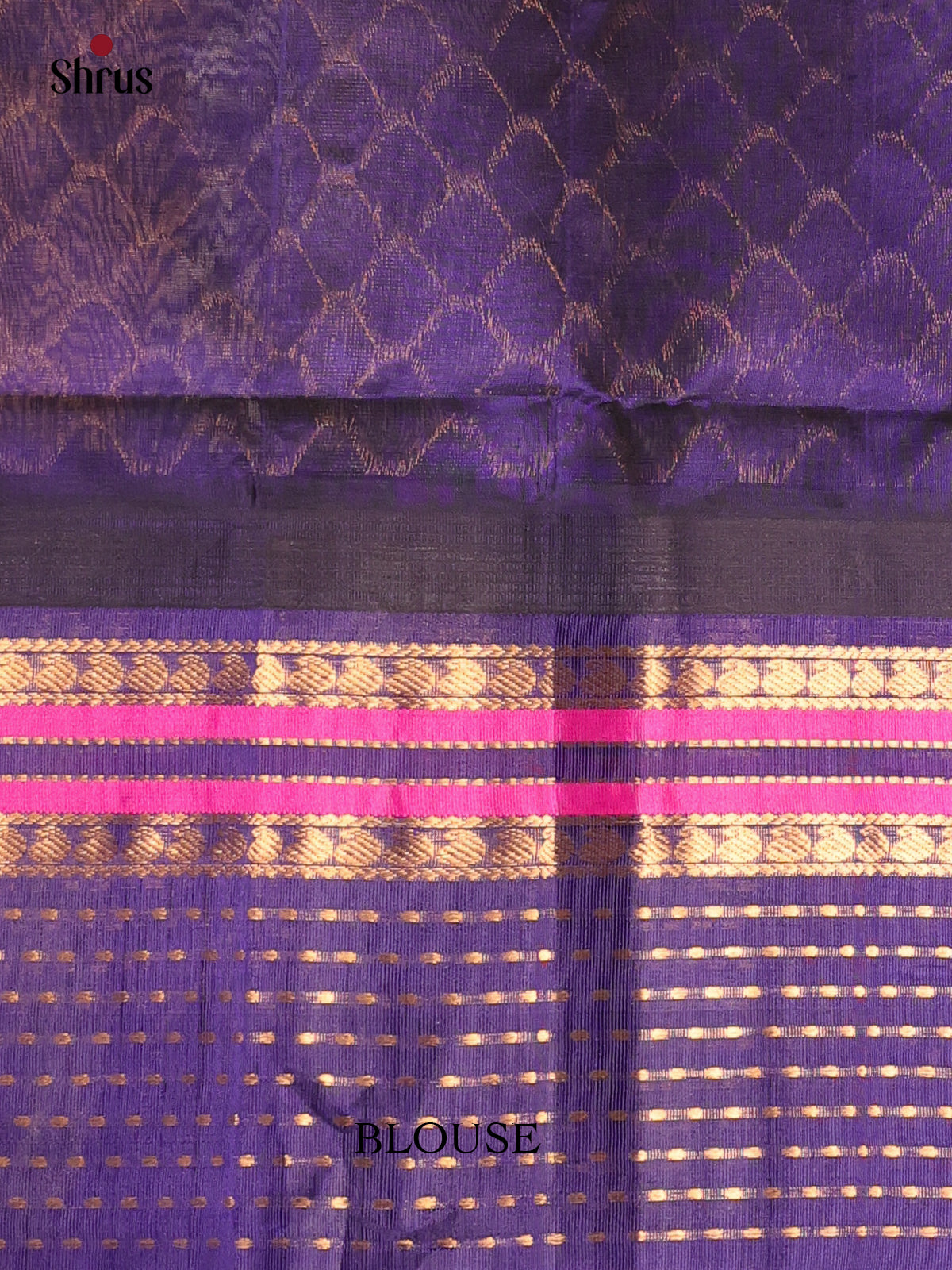 Saree 5 Cream & Violet - Silk Cotton Saree - Shop on Shrus.com