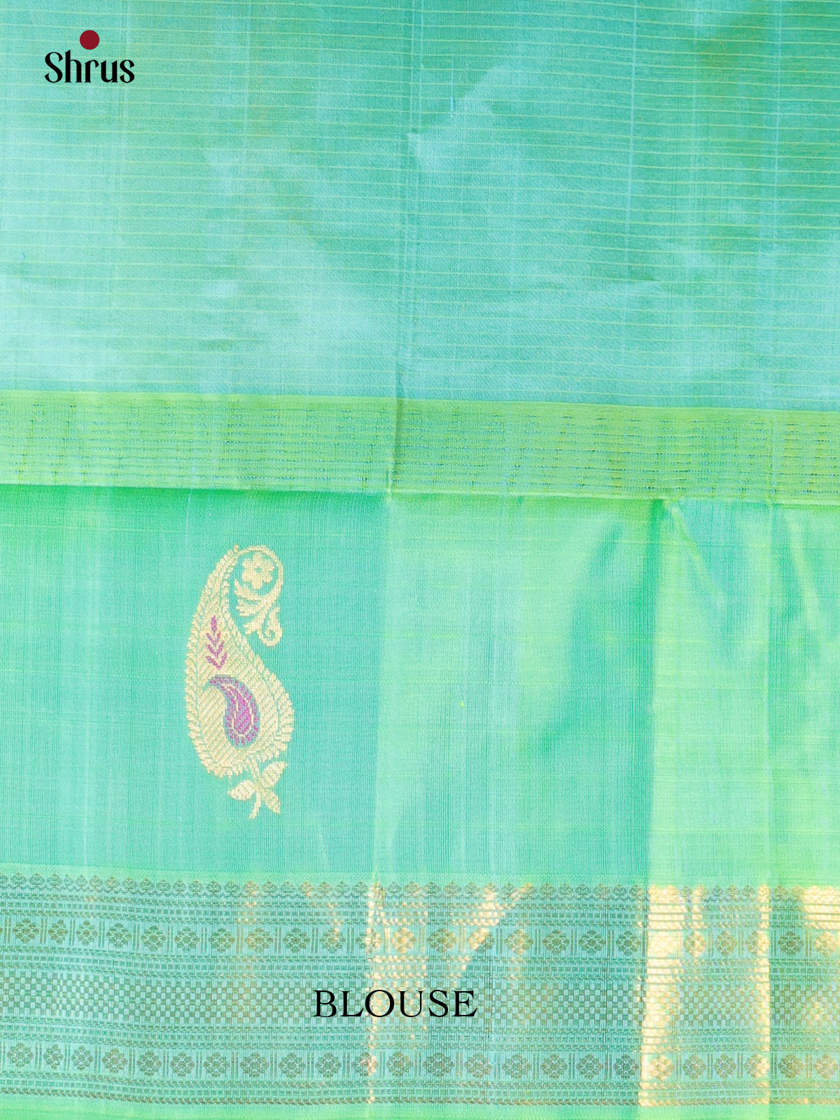 Cream & Green - Silk Cotton Saree - Shop on Shrus.com