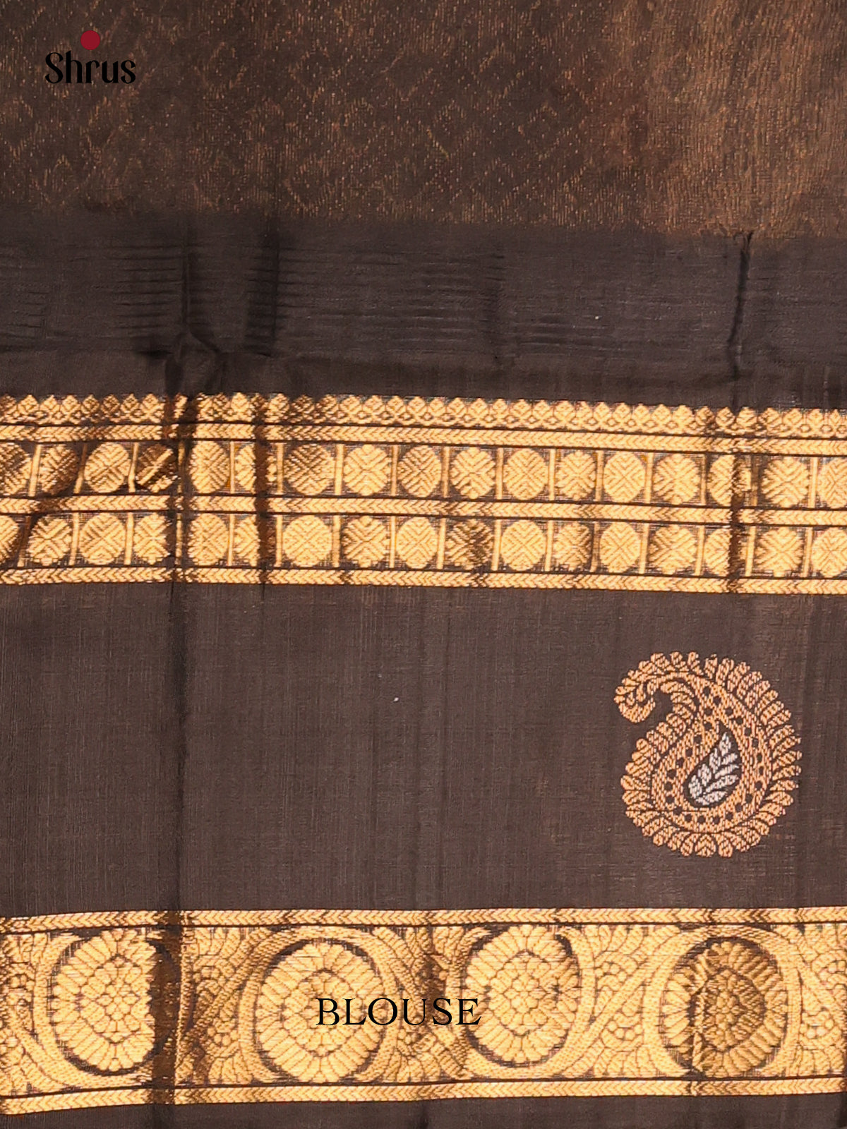 Pink & Brown - Silk Cotton Saree - Shop on Shrus.com