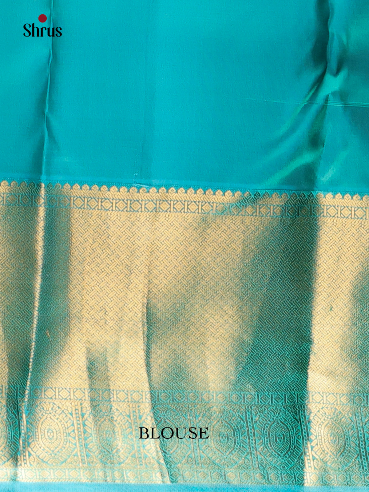 Cream and Teal Pure Kanchipuram silk Saree With Zari Stripes and Floral Buttas-2